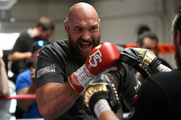 Tyson Fury hard at work