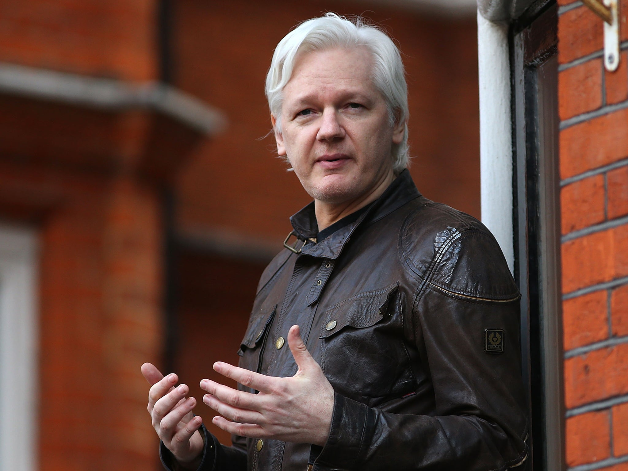 The WikiLeaks founder speaks from the Ecuadorian embassy in 2017