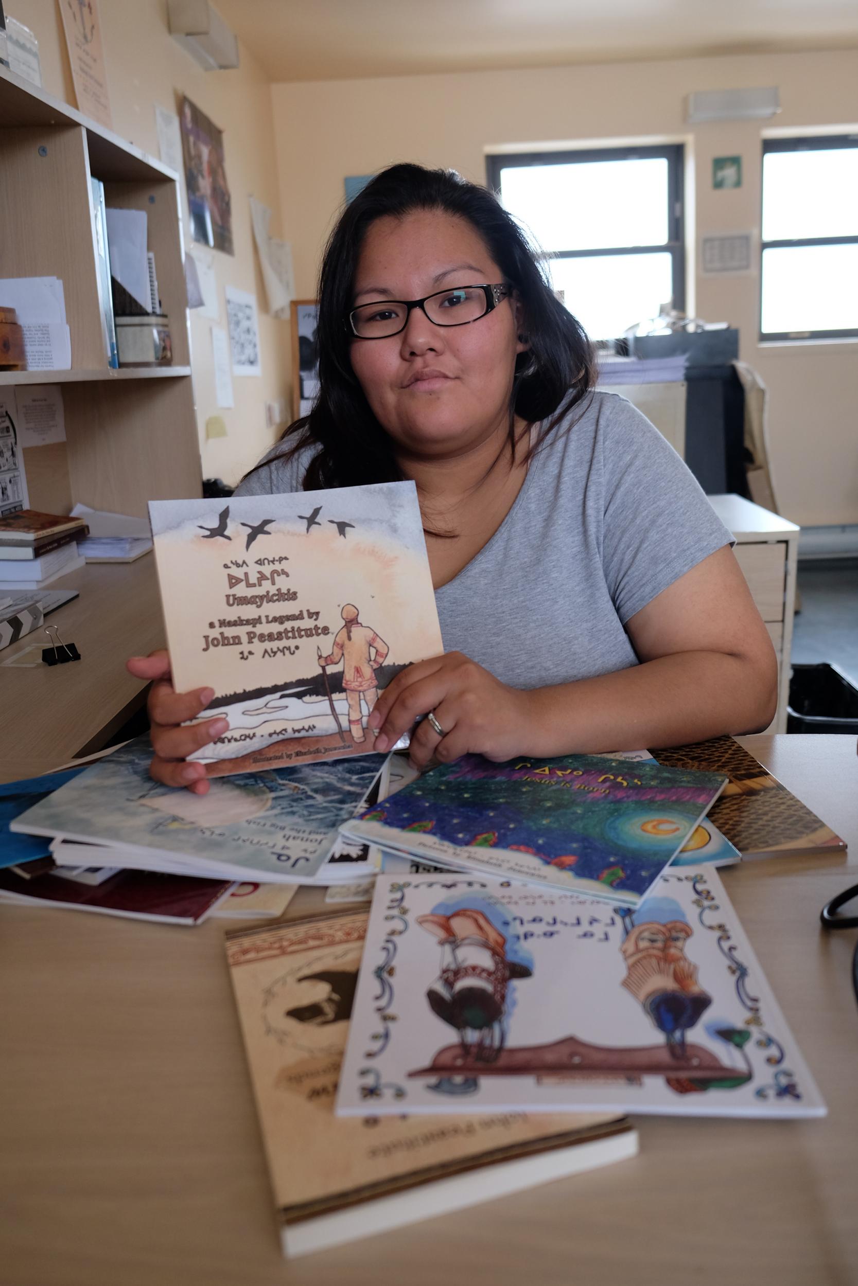 Transaltor Amanda Swappie and her colleagues have produced five books on Naskapi legends and a series of children’s stories