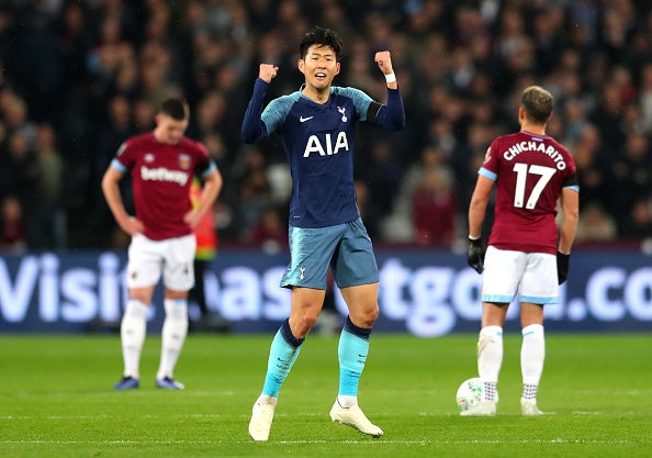 Son Heung-min scored Spurs opener at the London Stadium