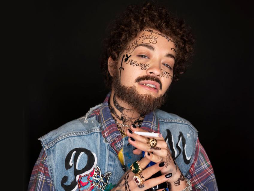 Rita Ora dressed up as American rapper Post Malone for the KISS Haunted House Party