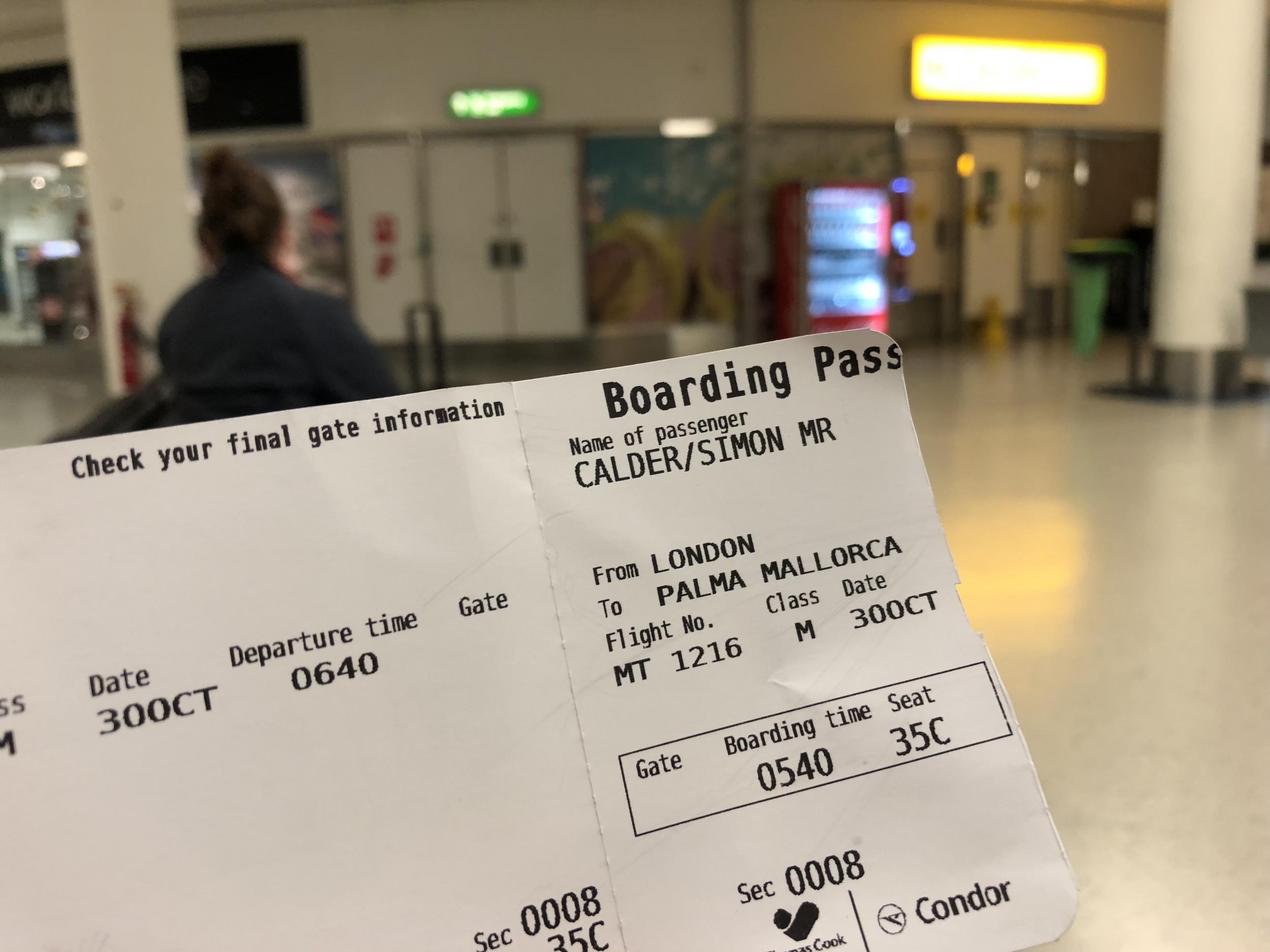 Empty promise: the boarding pass for a flight with plenty of space