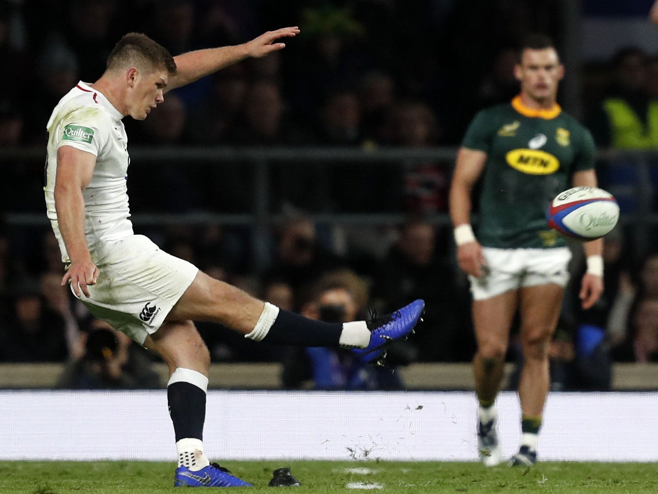 Farrell kicked three penalties to help England to victory (AFP/Getty)