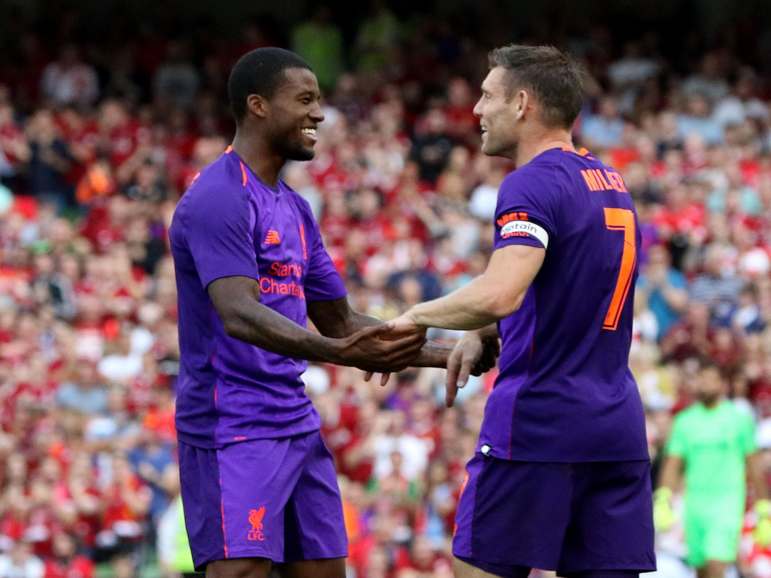 Gini Wijnaldum, left, departed Liverpool in 2021, and Milner followed this summer