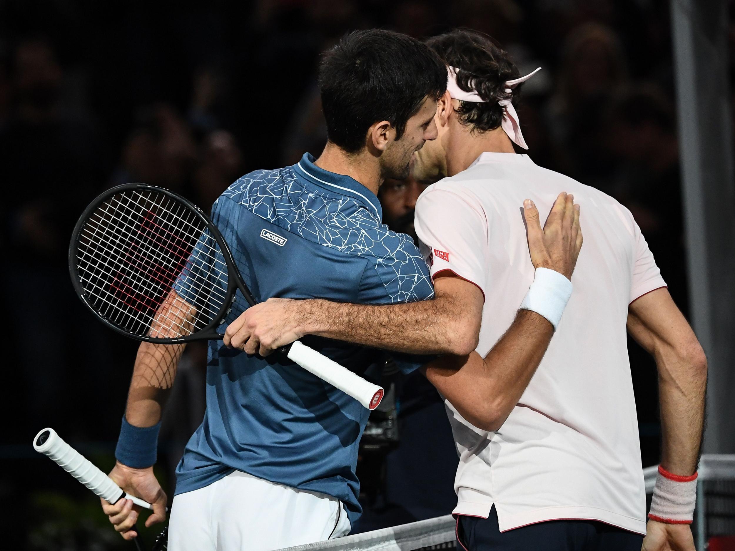 Novak Djokovic beat Roger Federer in the Paris Masters semi-final