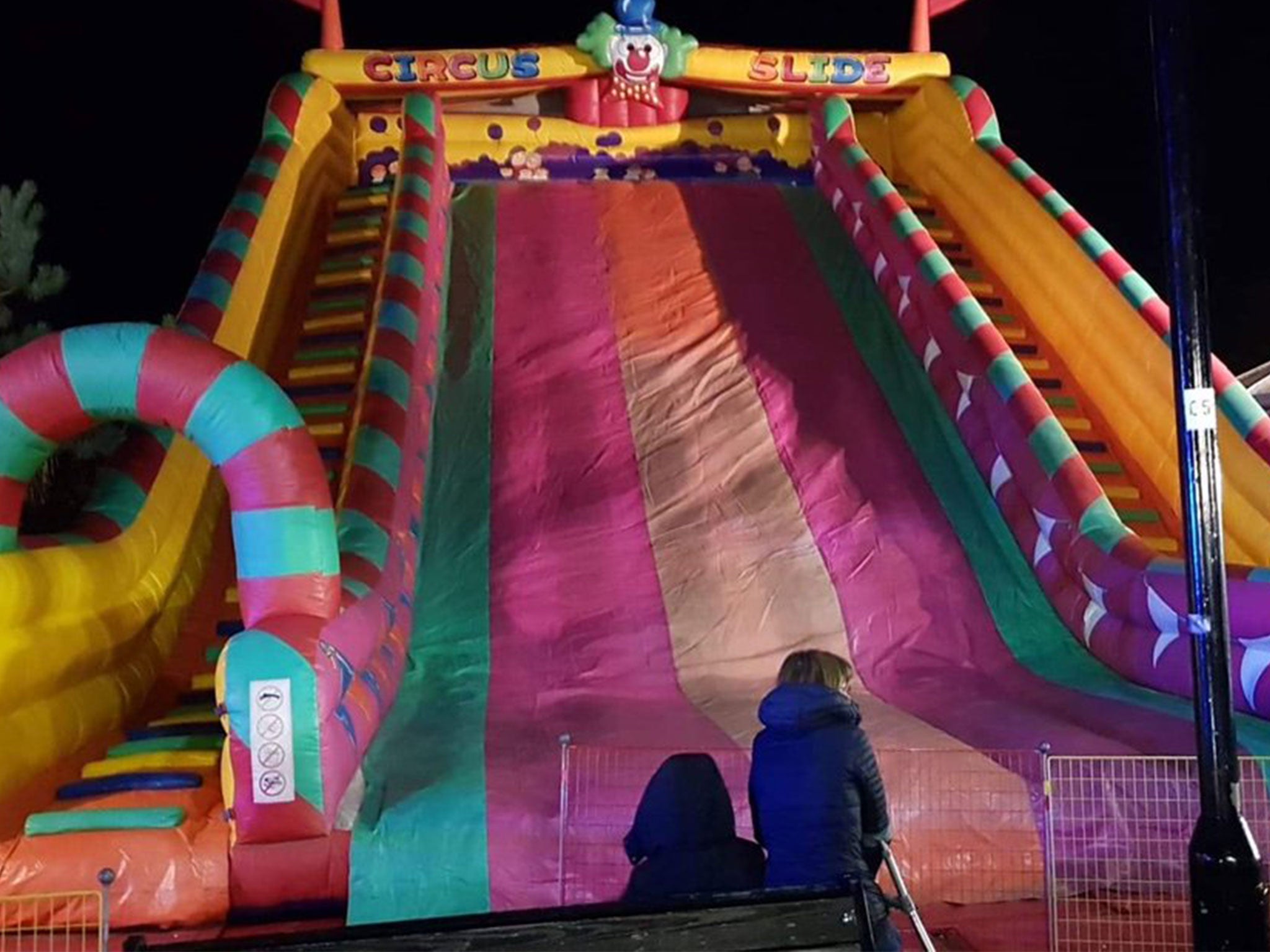 The slide had been erected at a public fireworks display in Woking Park