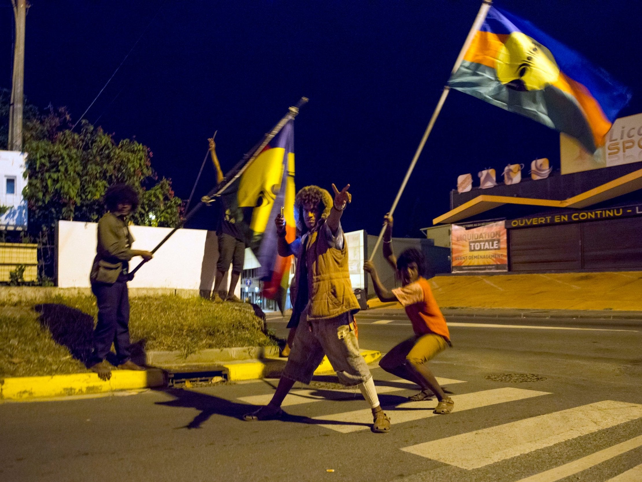 Pro-independentists in the streets of Noumea, New Caledonia's capital