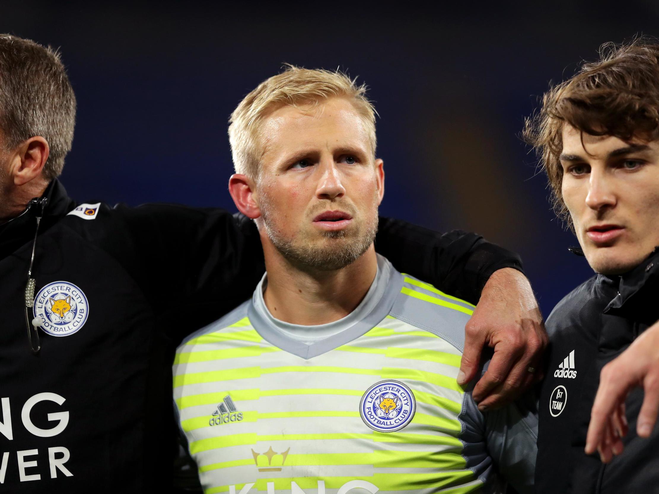 Schmeichel was emotional during the minute's silence at the Cardiff City stadium