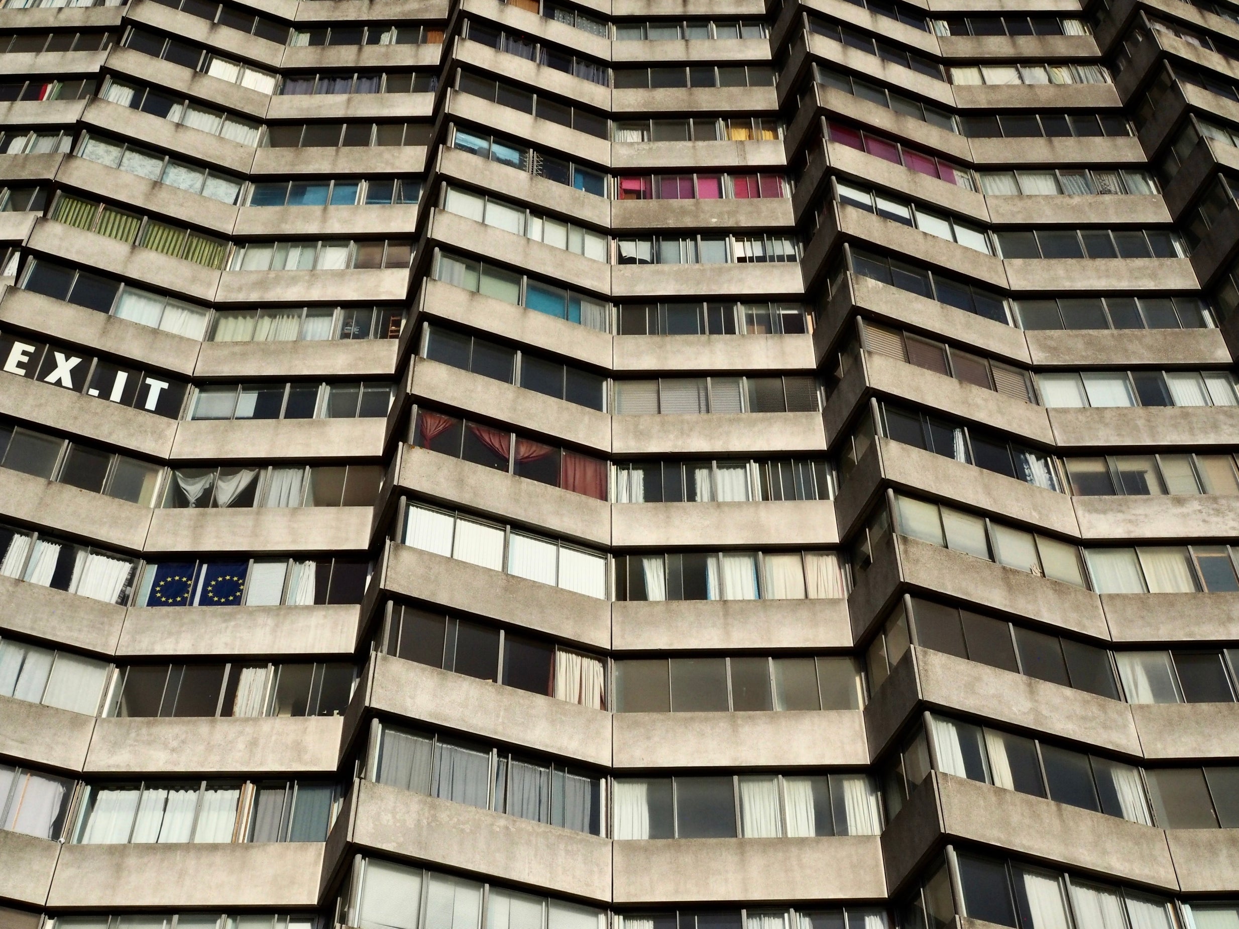 Margate residents display political messages in their high-rise windows, making the private realm public. But is it the whole picture?