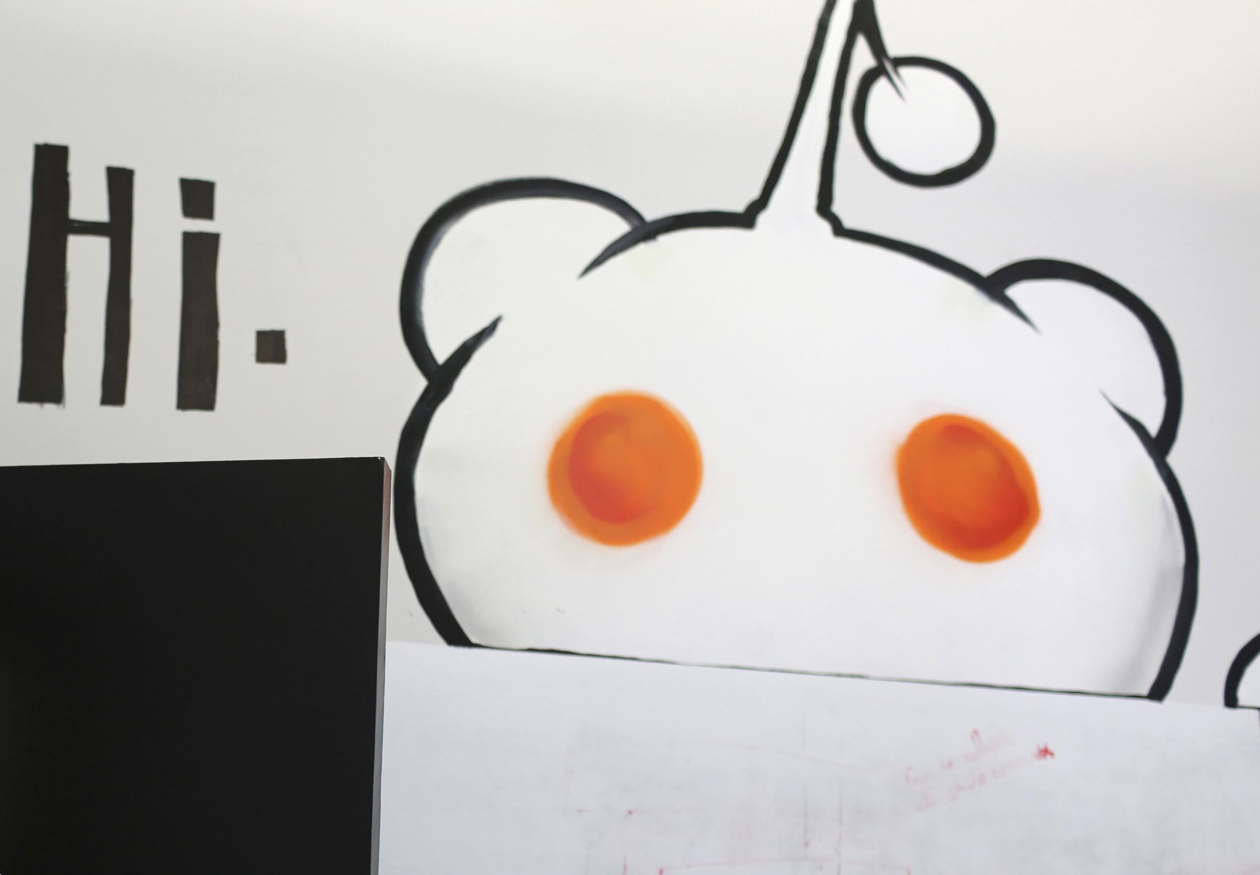 A sign hangs on the door of an office at Reddit headquarters in San Francisco, California April 15, 2014