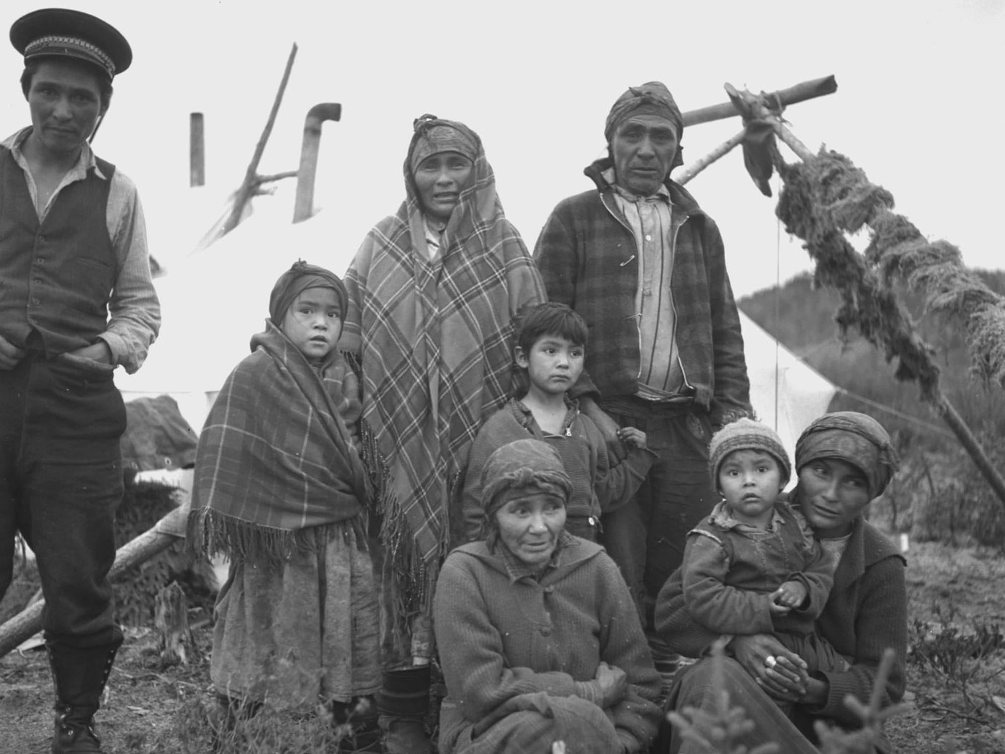 Chief Naskapi of Fort Mackenzie and his family in 1941