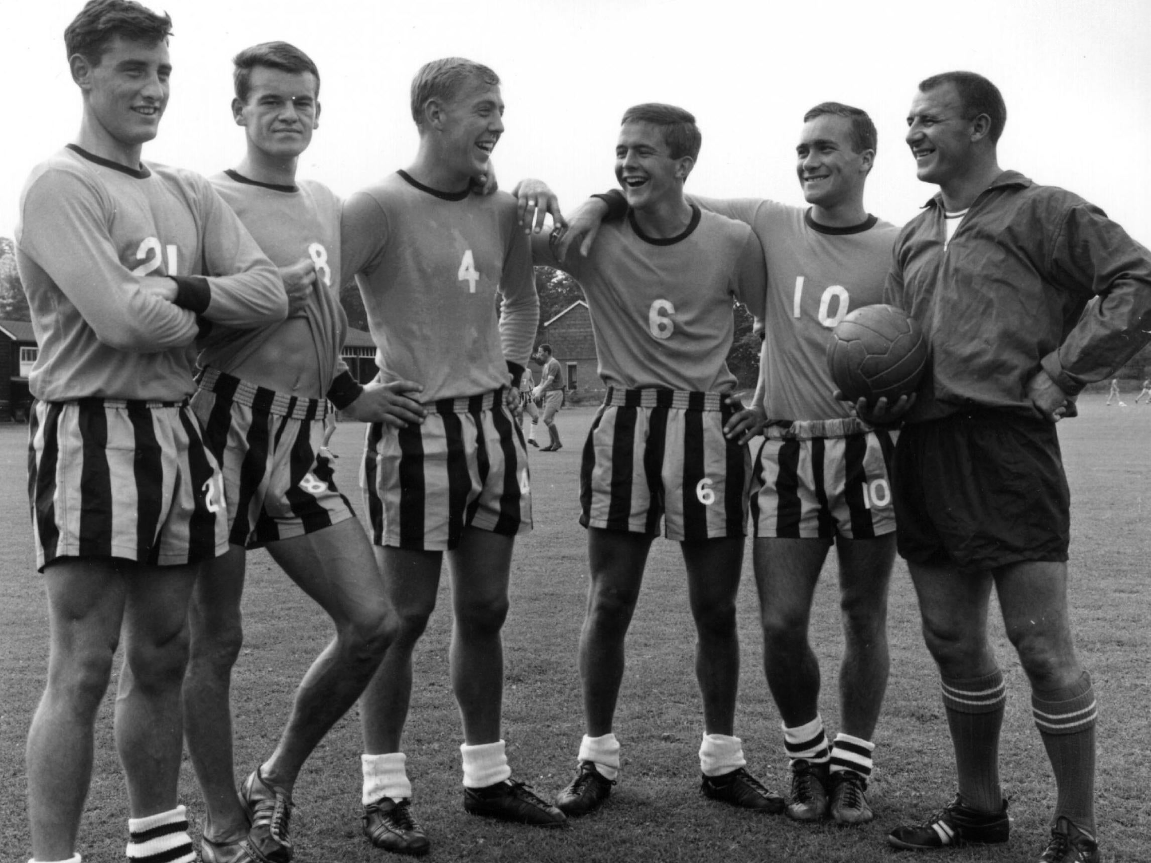 Shellito, third from the left, with his Chelsea teammates and coach in 1967