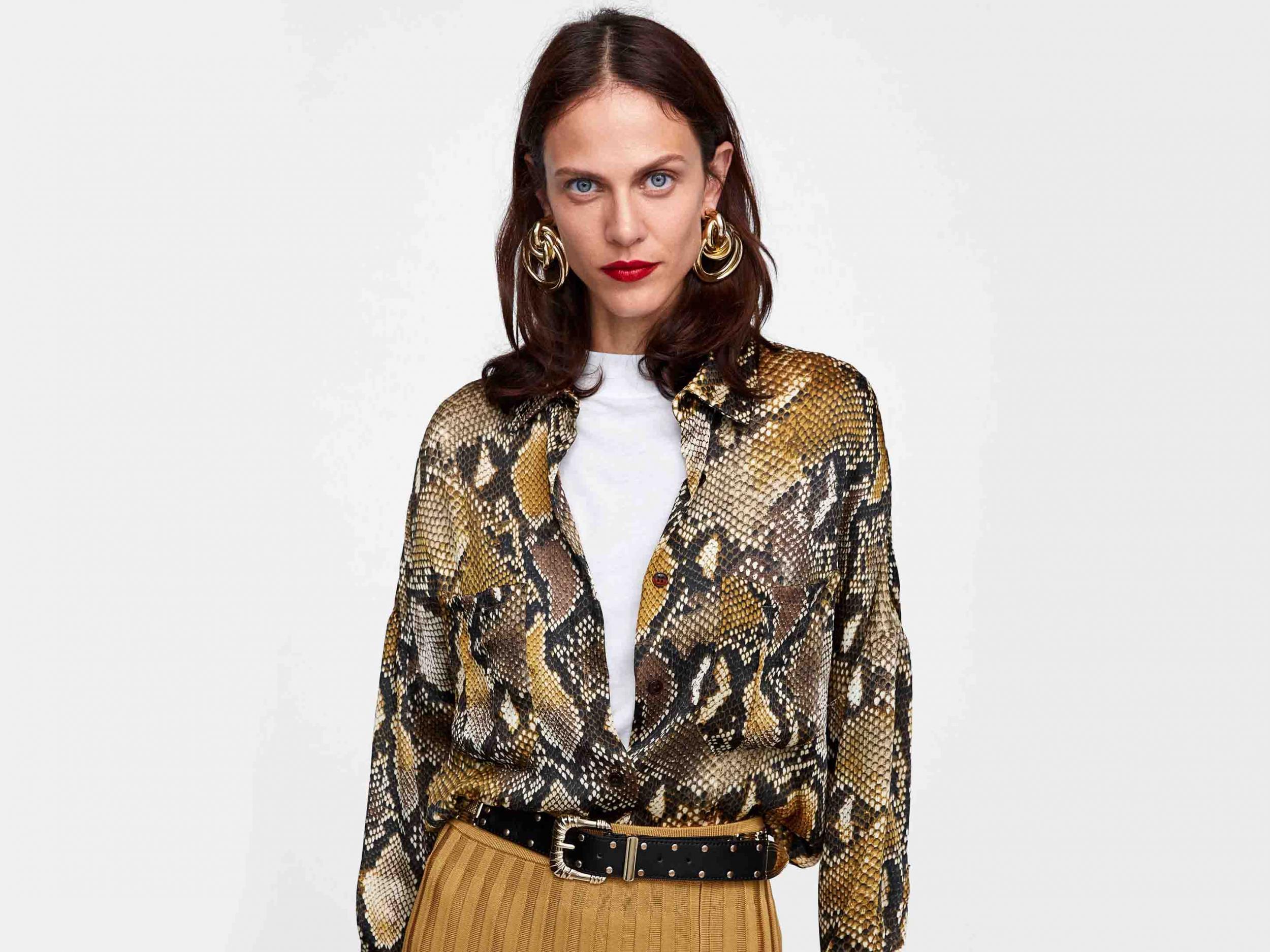 Oversized Snakeskin Print Shirt, £25.99, Zara