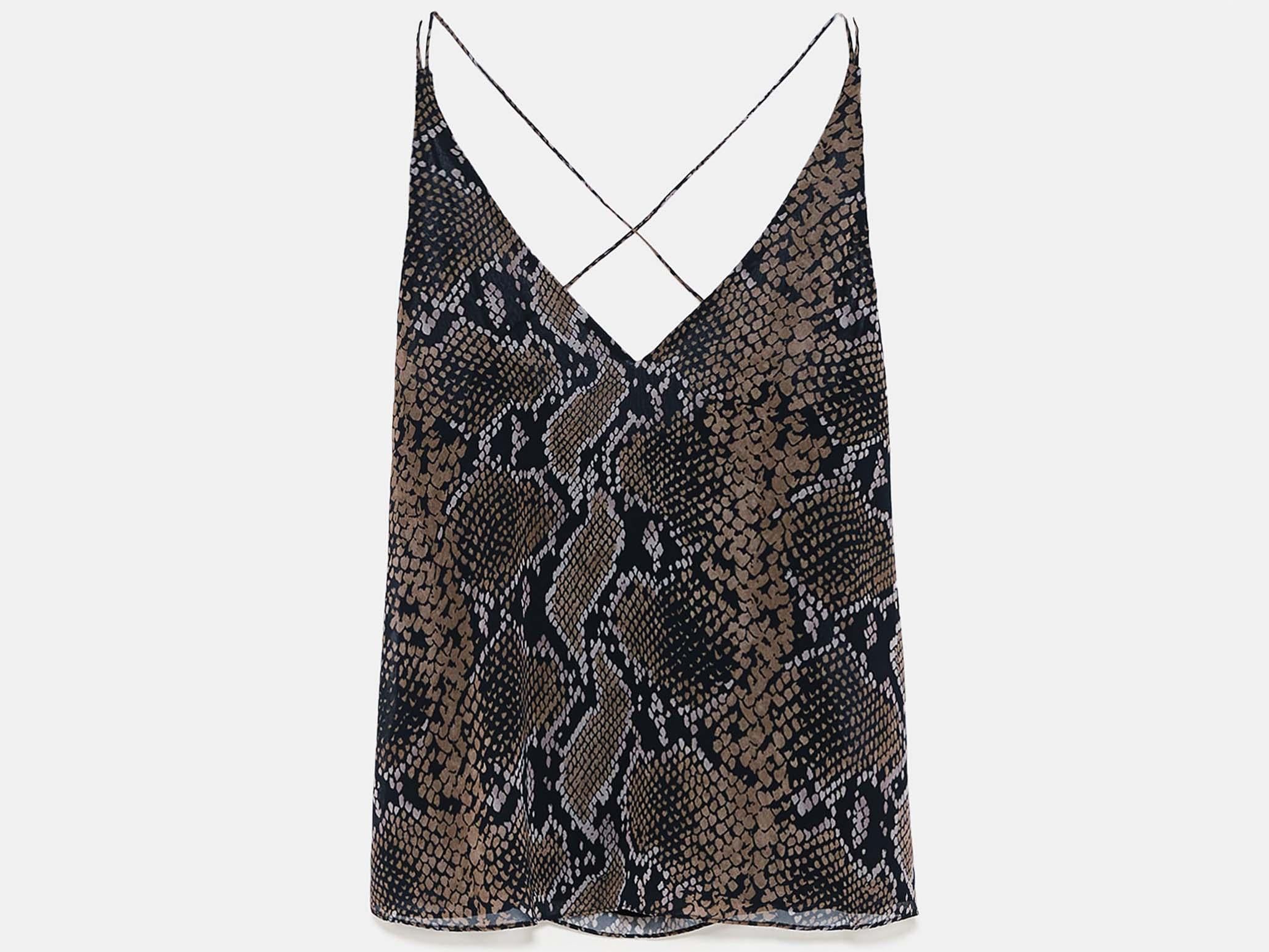 Snakeskin Print Top, £19.99, Zara