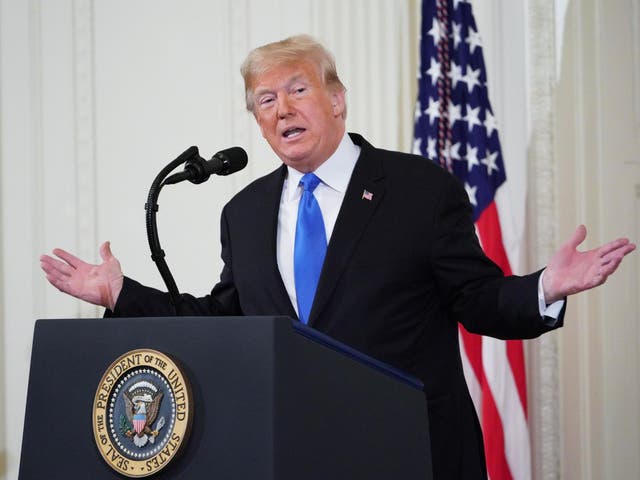 US President Donald Trump speaks during a post-election press conference at the White House on 7 November 2018.