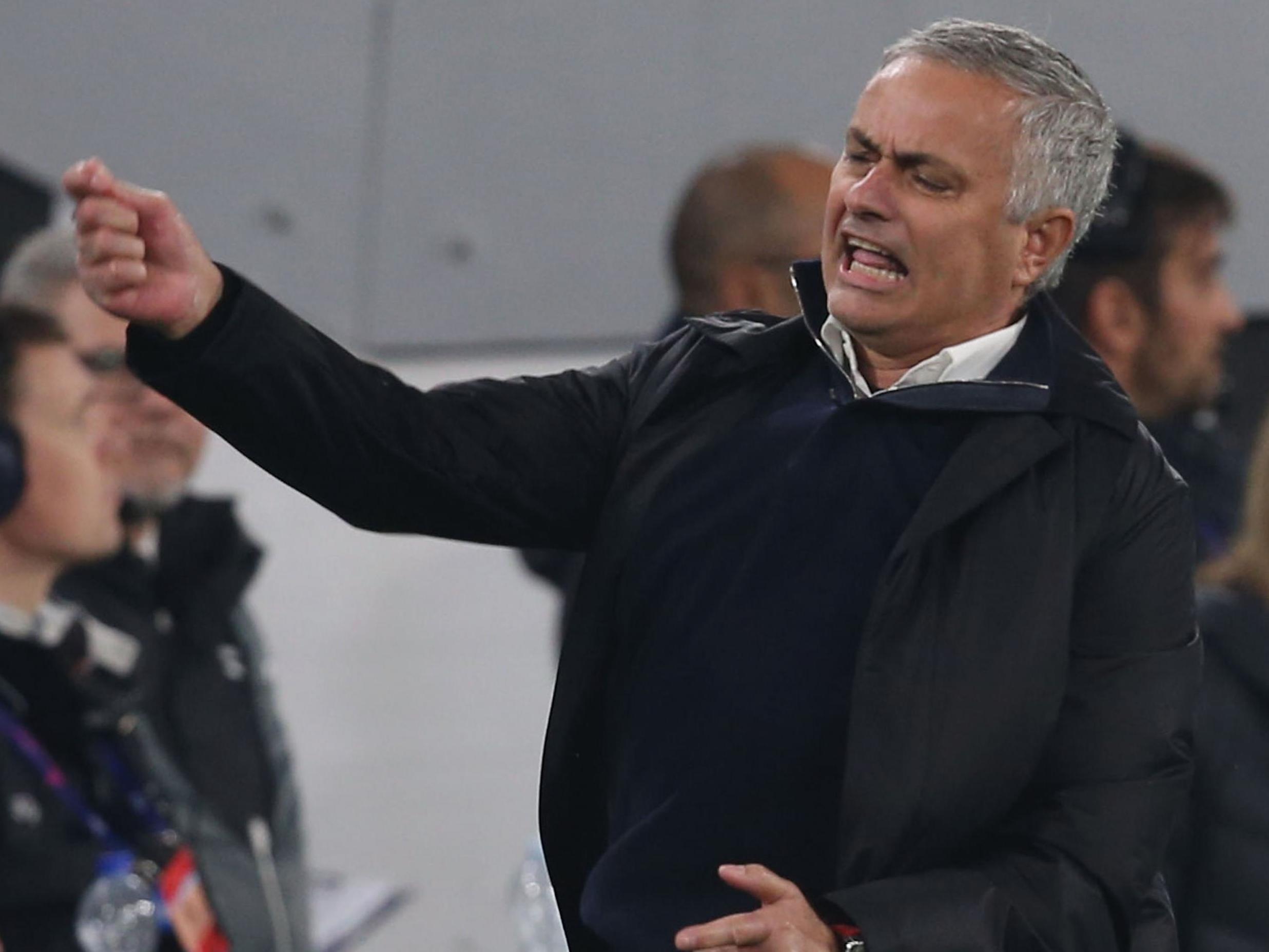 Jose Mourinho celebrates Manchester United's second goal against Juventus (Getty )