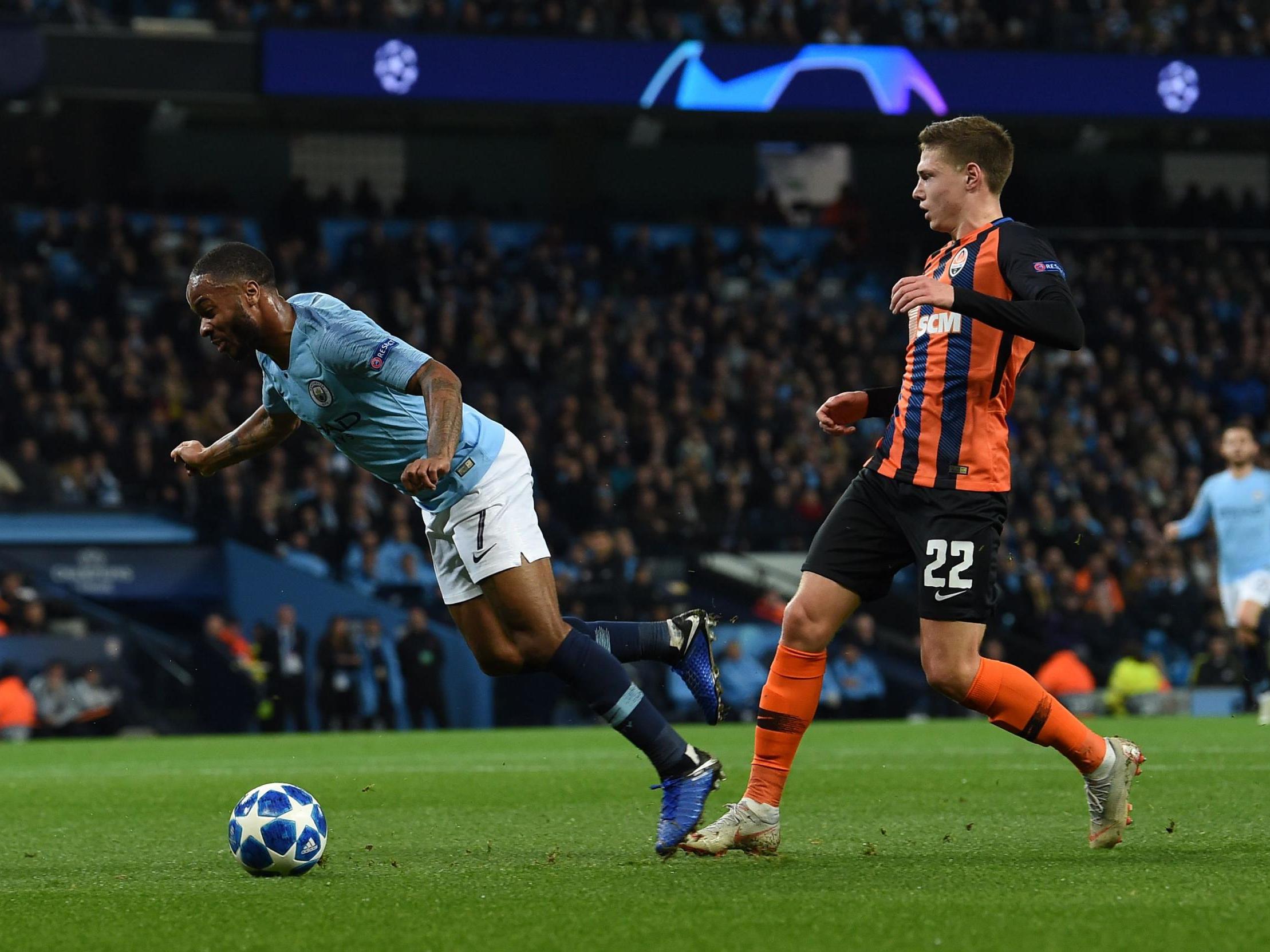 Raheem Sterling kicked the turf before tumbling to the ground