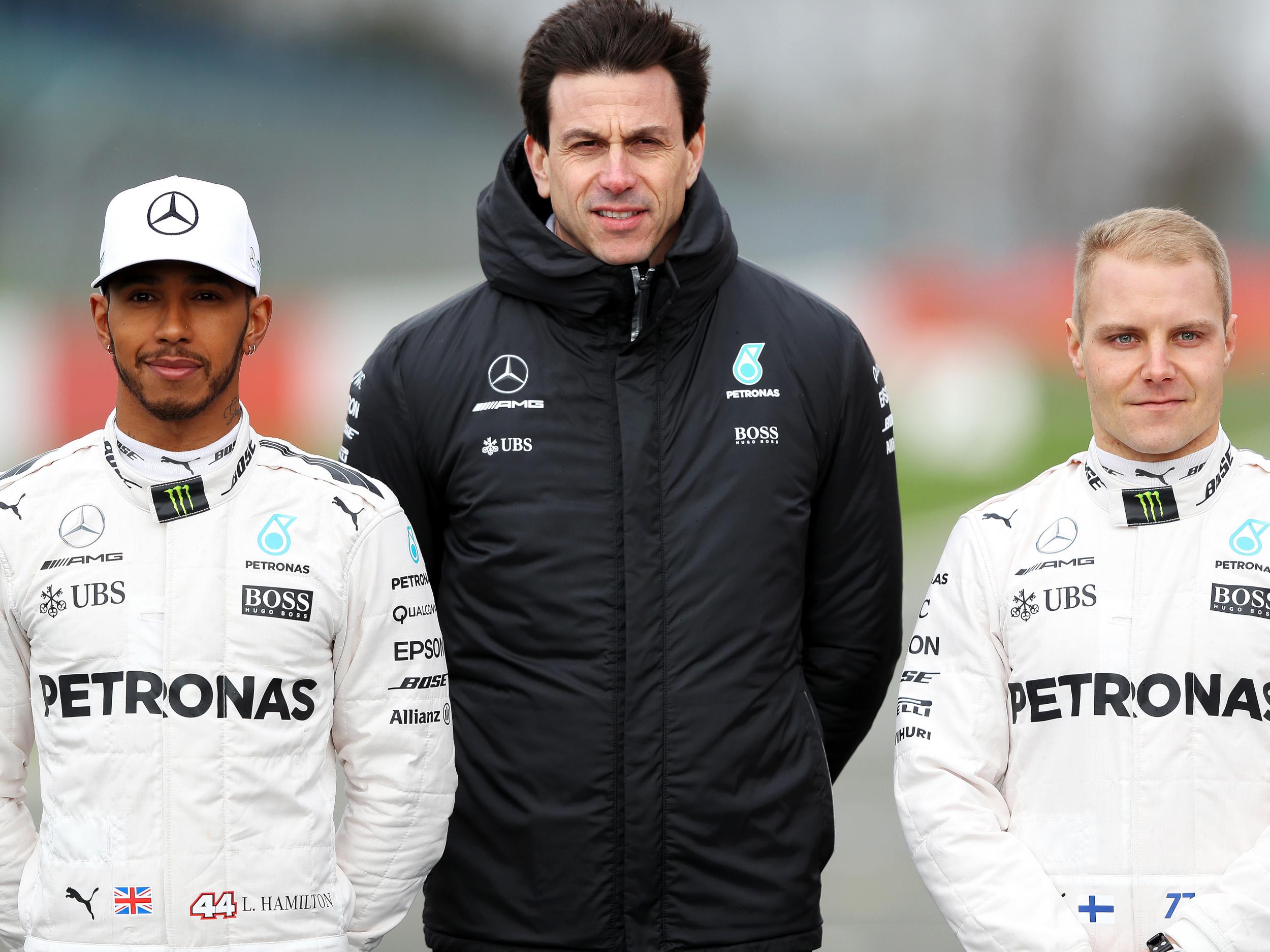 Toto Wolff with his two F1 drivers