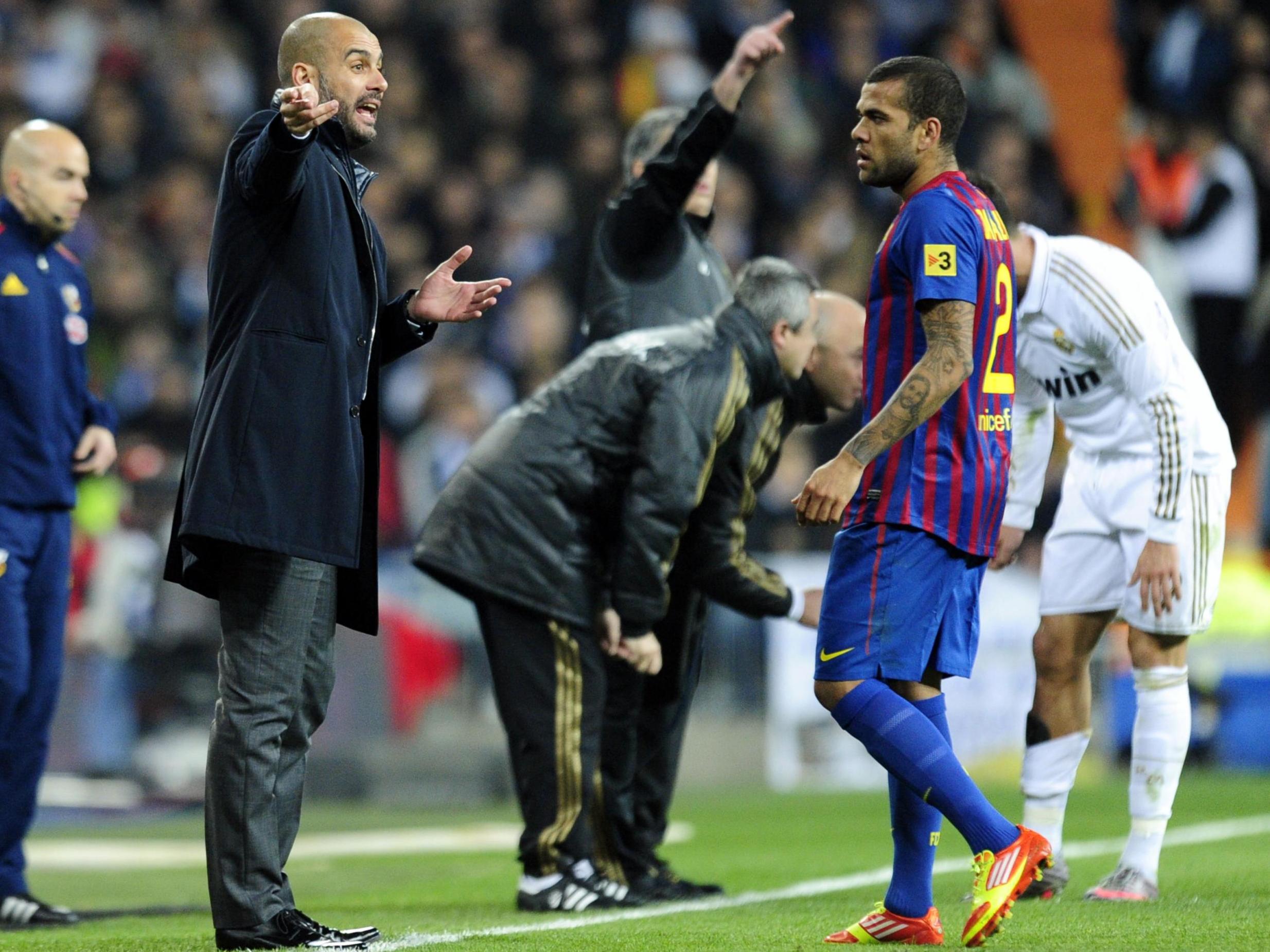 Alves played under Guardiola for four trophy-laden years at Barcelona