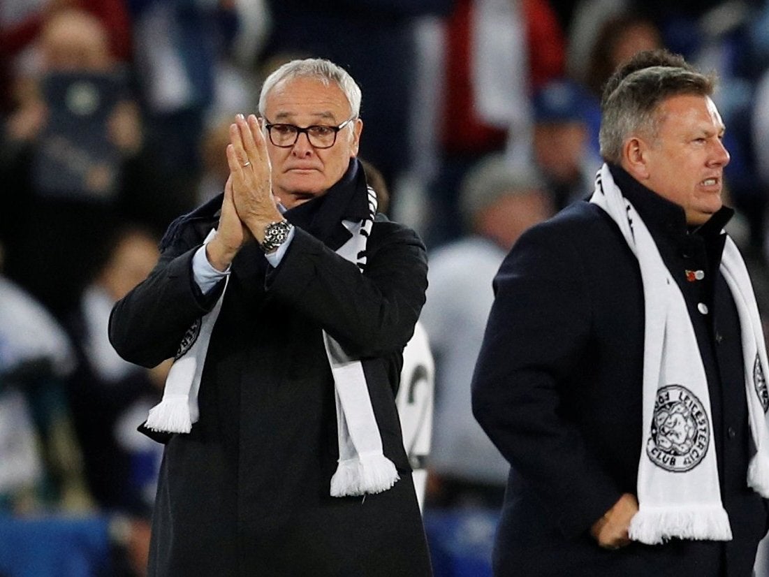 Claudio Ranieri sat with the vice-chairman during an emotional match