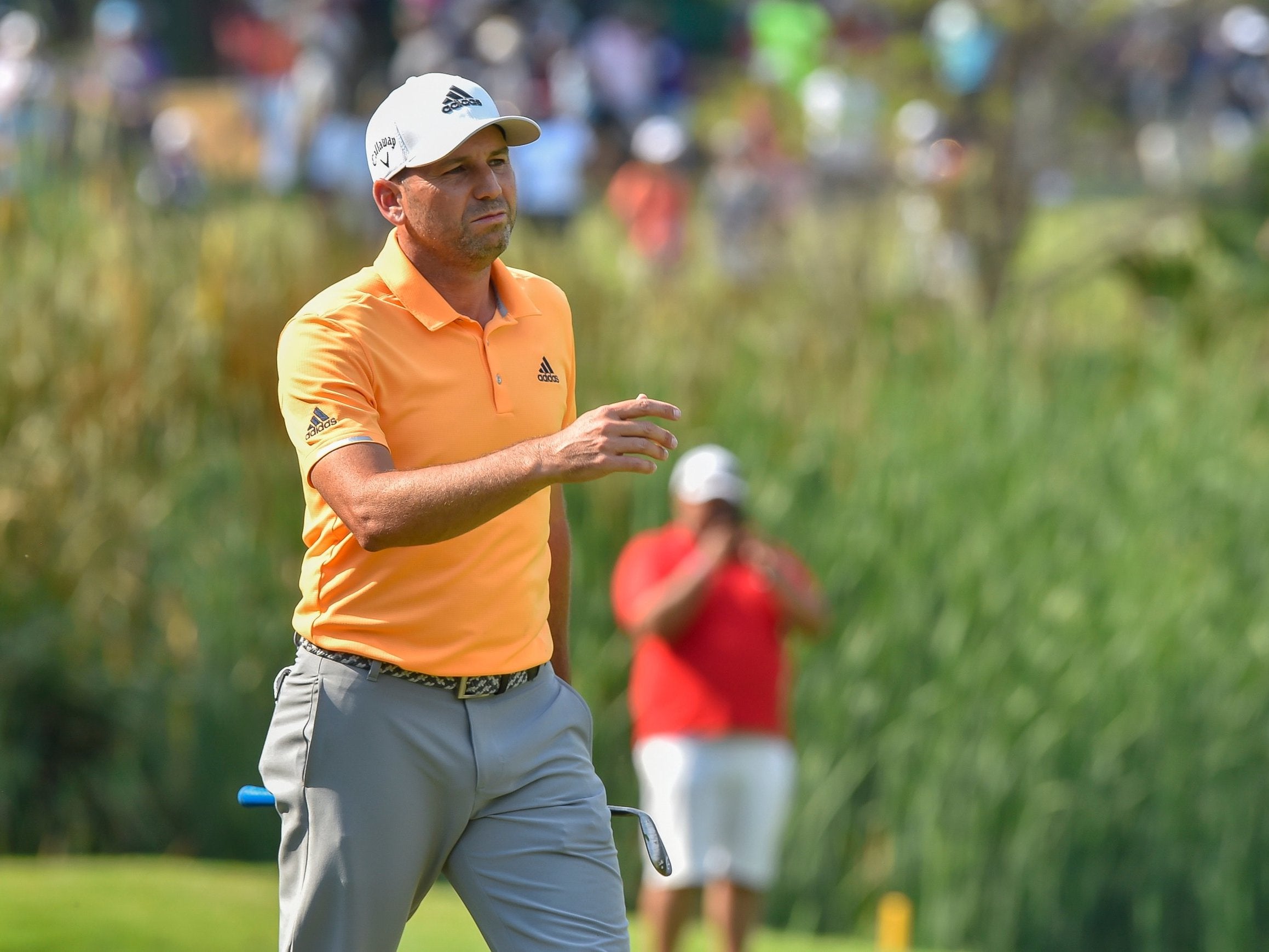 Sergio Garcia bogeyed the 18th giving encouragement to the field