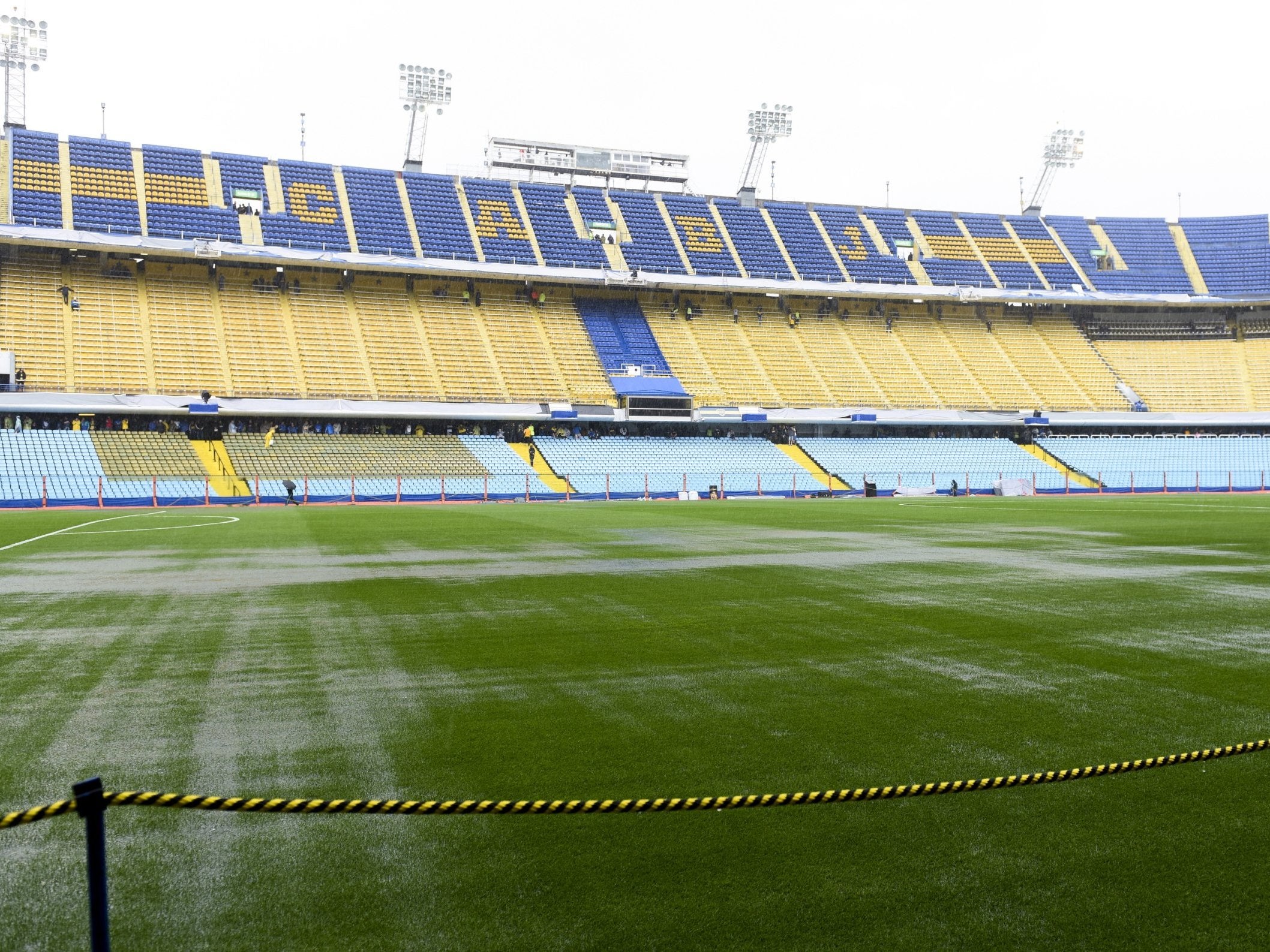 A waterlogged pitch has caused the match to be postponed