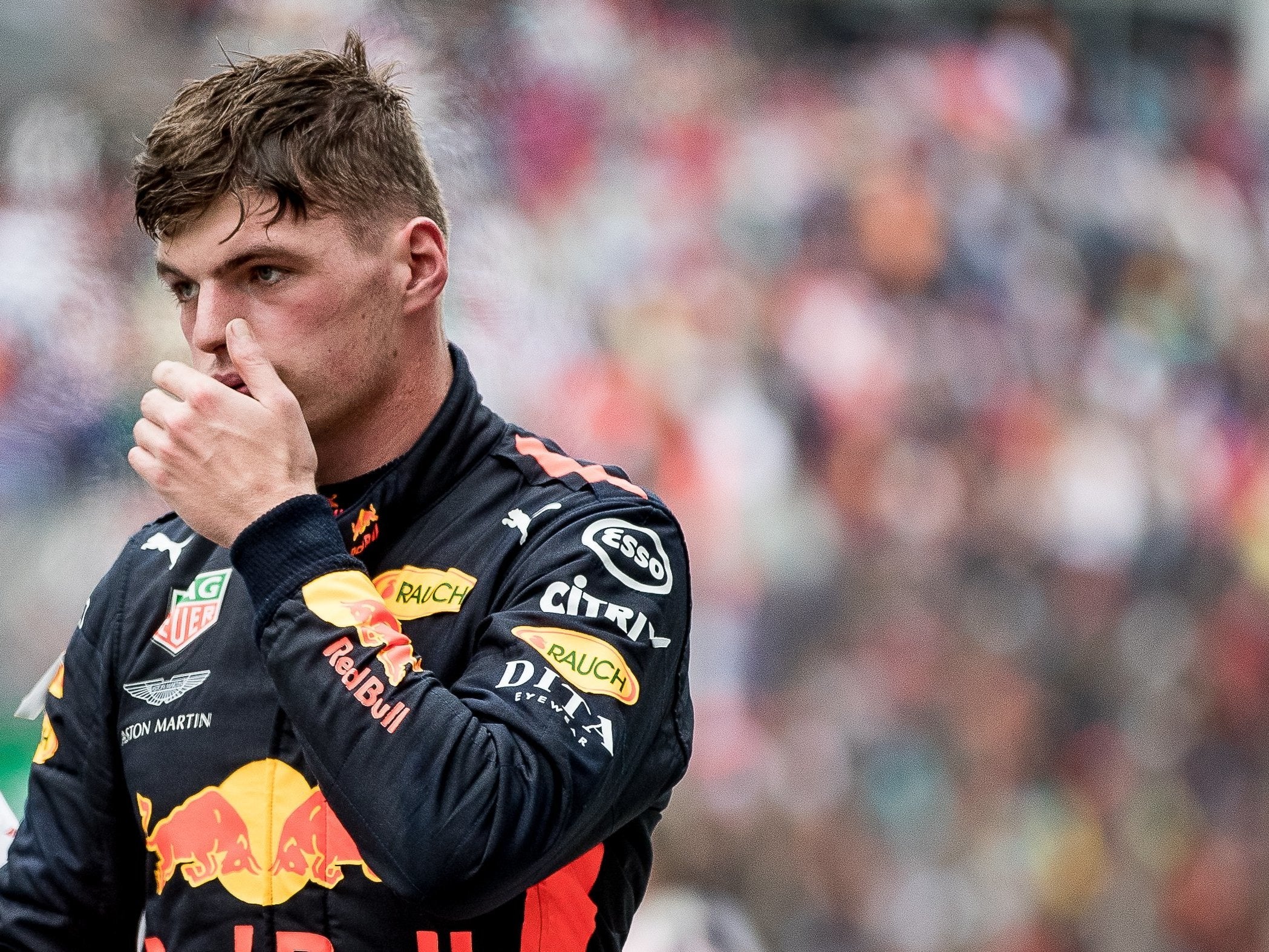 Verstappen was in no mood to hang around on the podium after the race