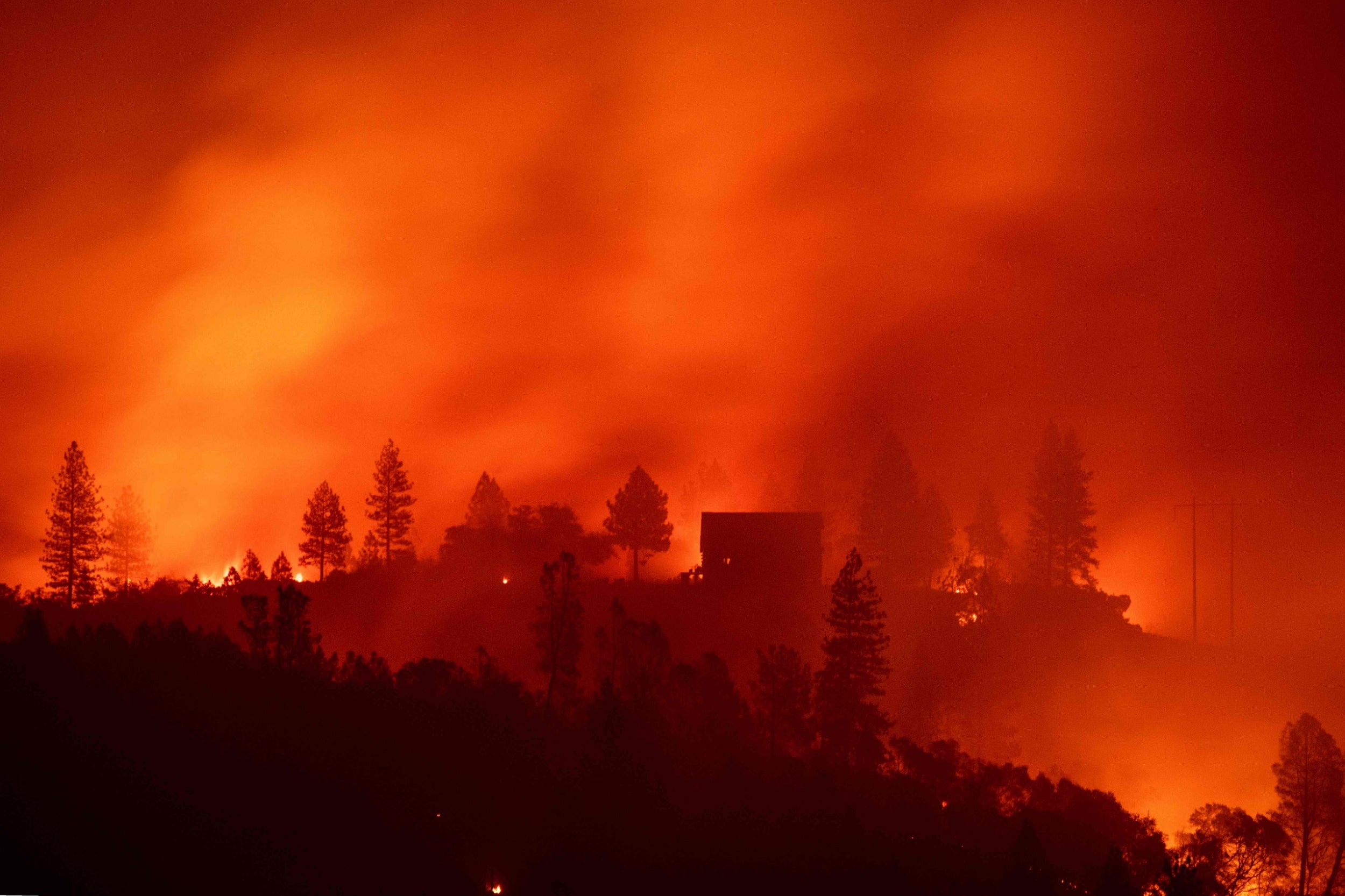 California’s deadliest wildfire rages through the mountain town of Paradise last month