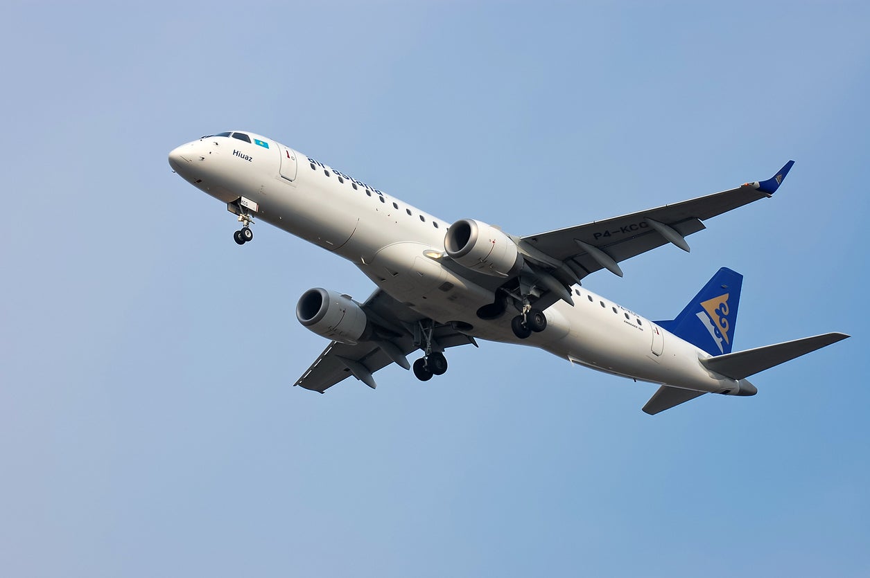 The Air Astana aircraft luckily had no paying passengers on board