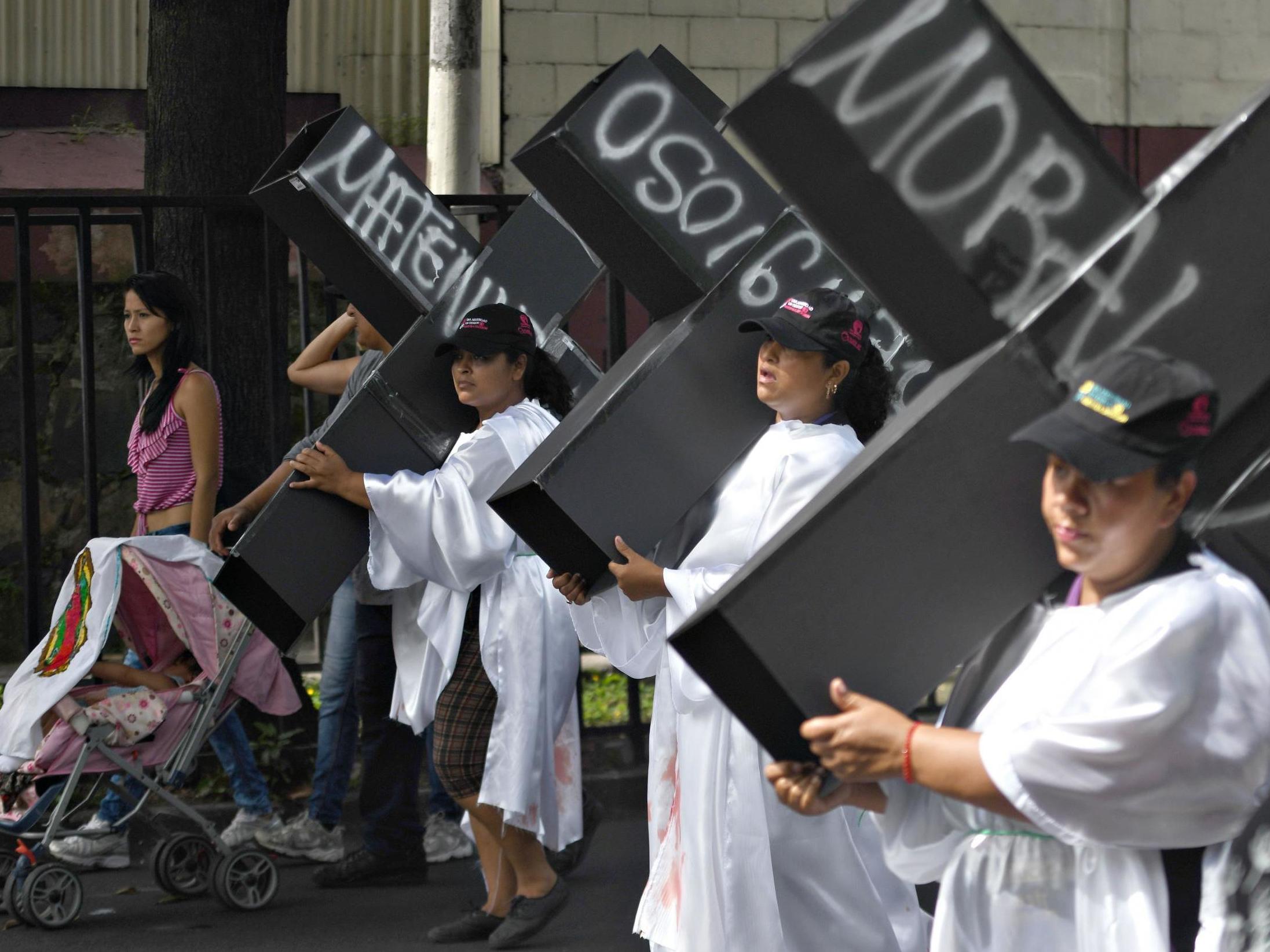 Women in El Salvador protest laws banning abortion AFP/Getty