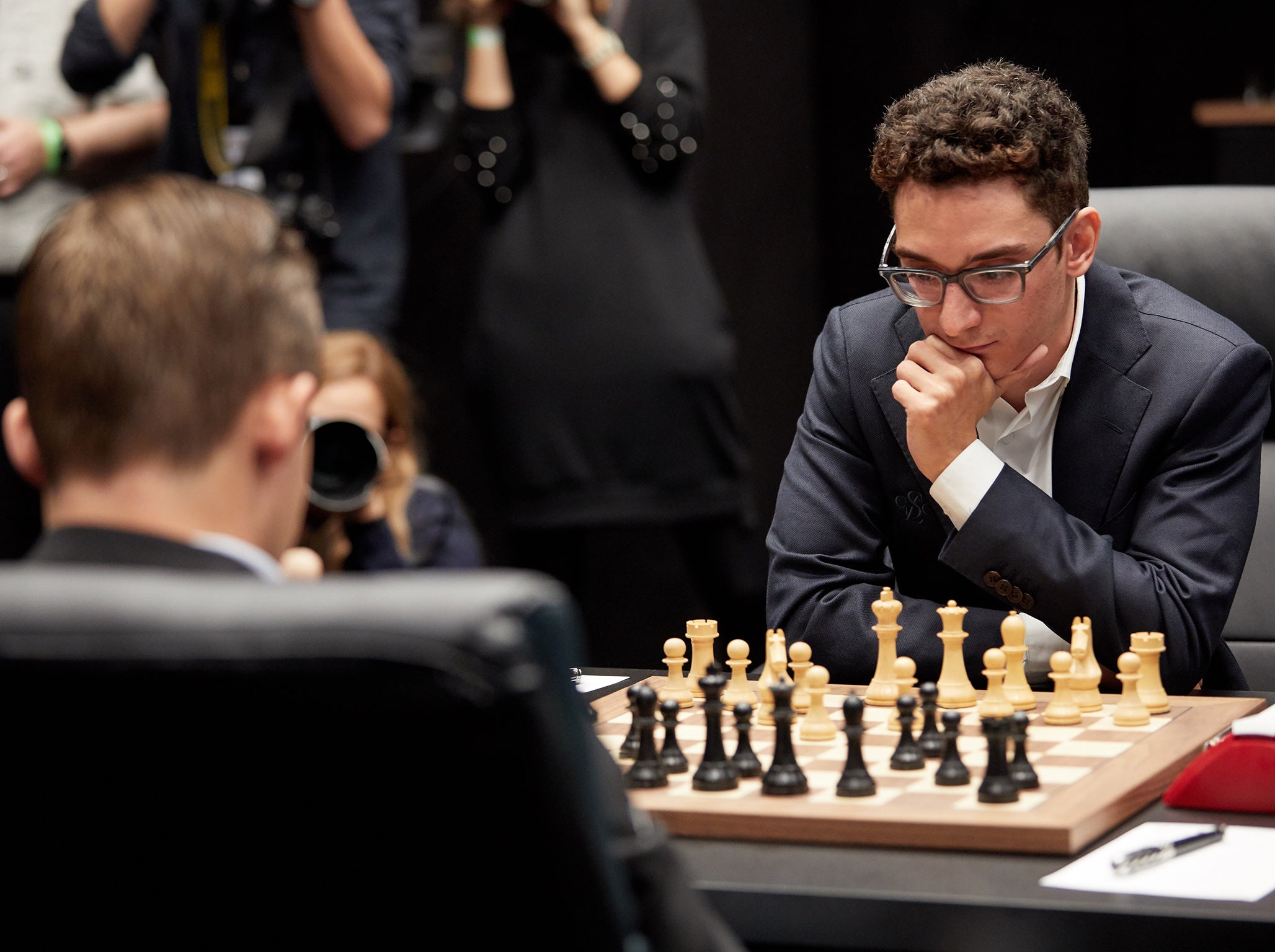 Fabiano Caruana locked in concentration