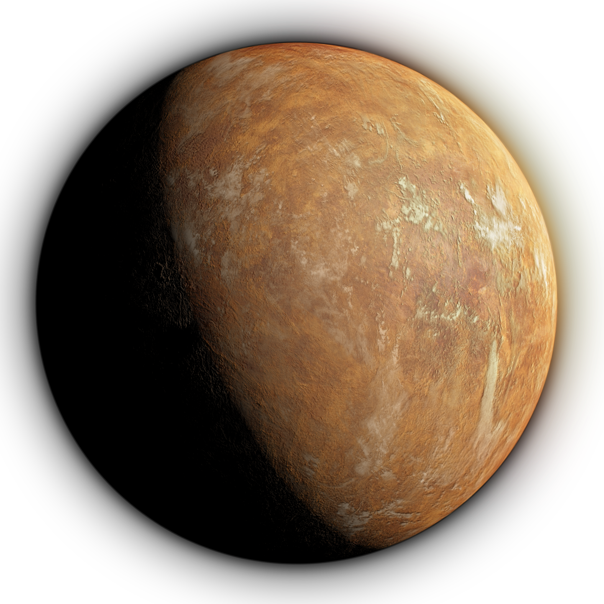 Artist’s impression of Barnard’s Star planet under the orange tinted light from the star.