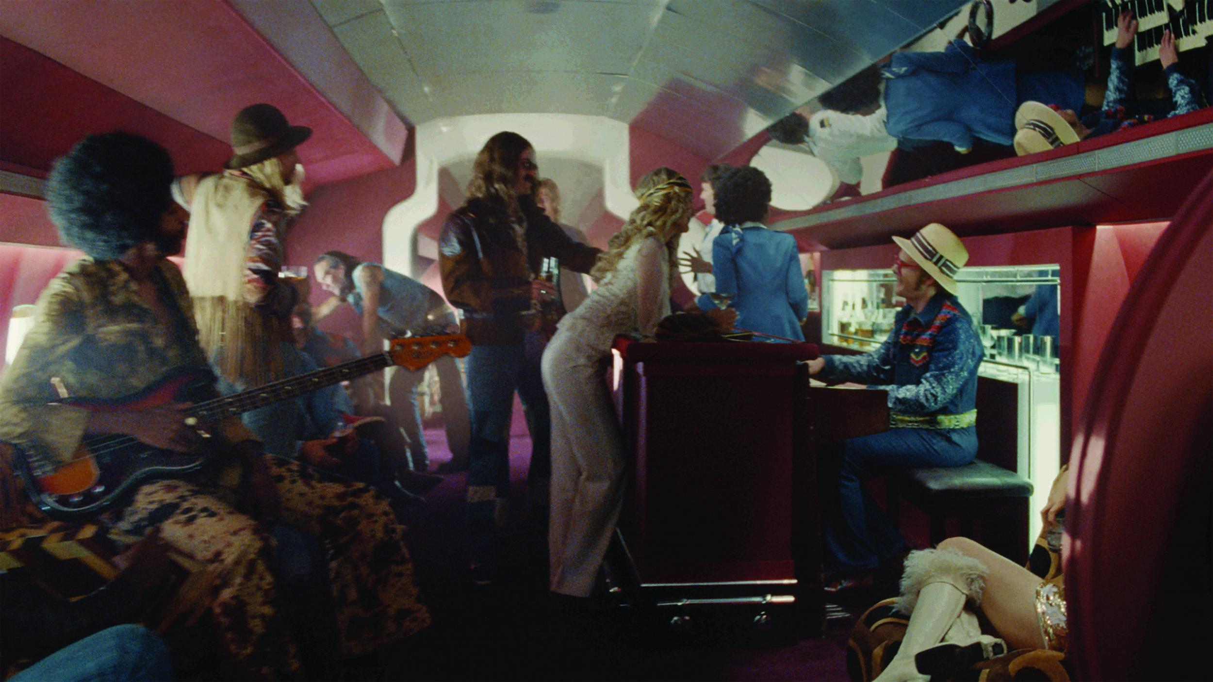 The advert imagines moments on Elton John's 1970s tour bus