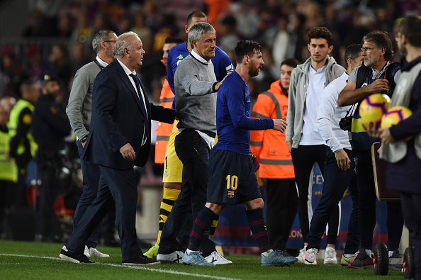 Setien sympathises with Lionel Messi - who he says is one of the purest players ever to live - after the match