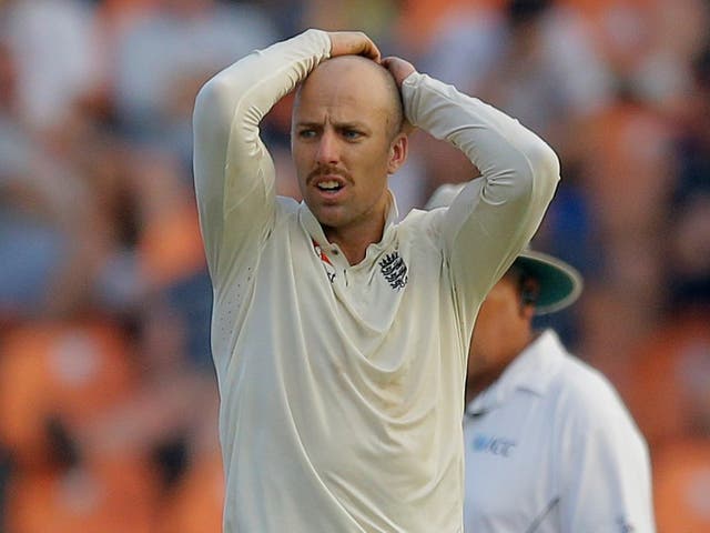 England's Jack Leach reacts