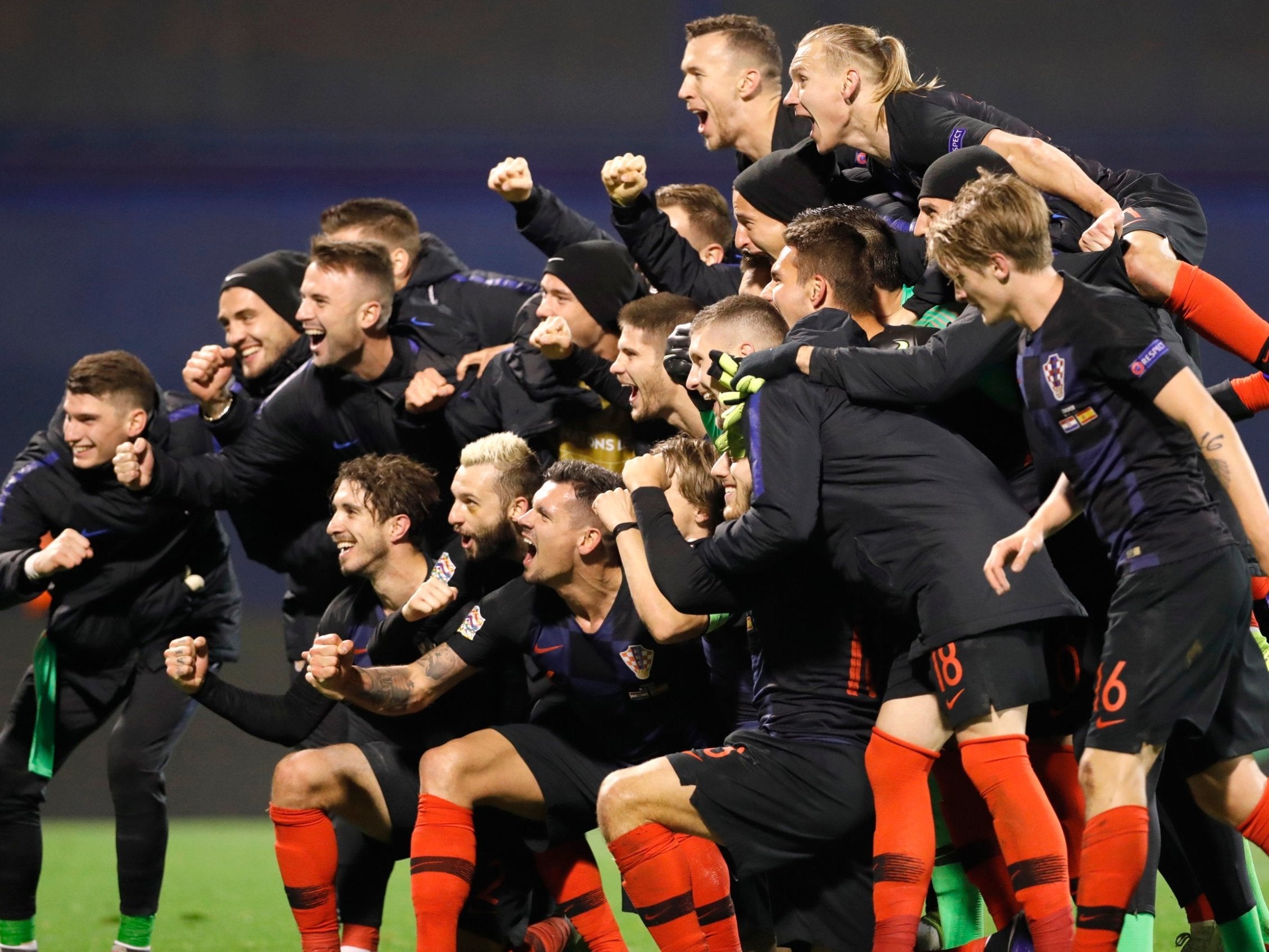 Croatia celebrate their dramatic victory in Zagreb