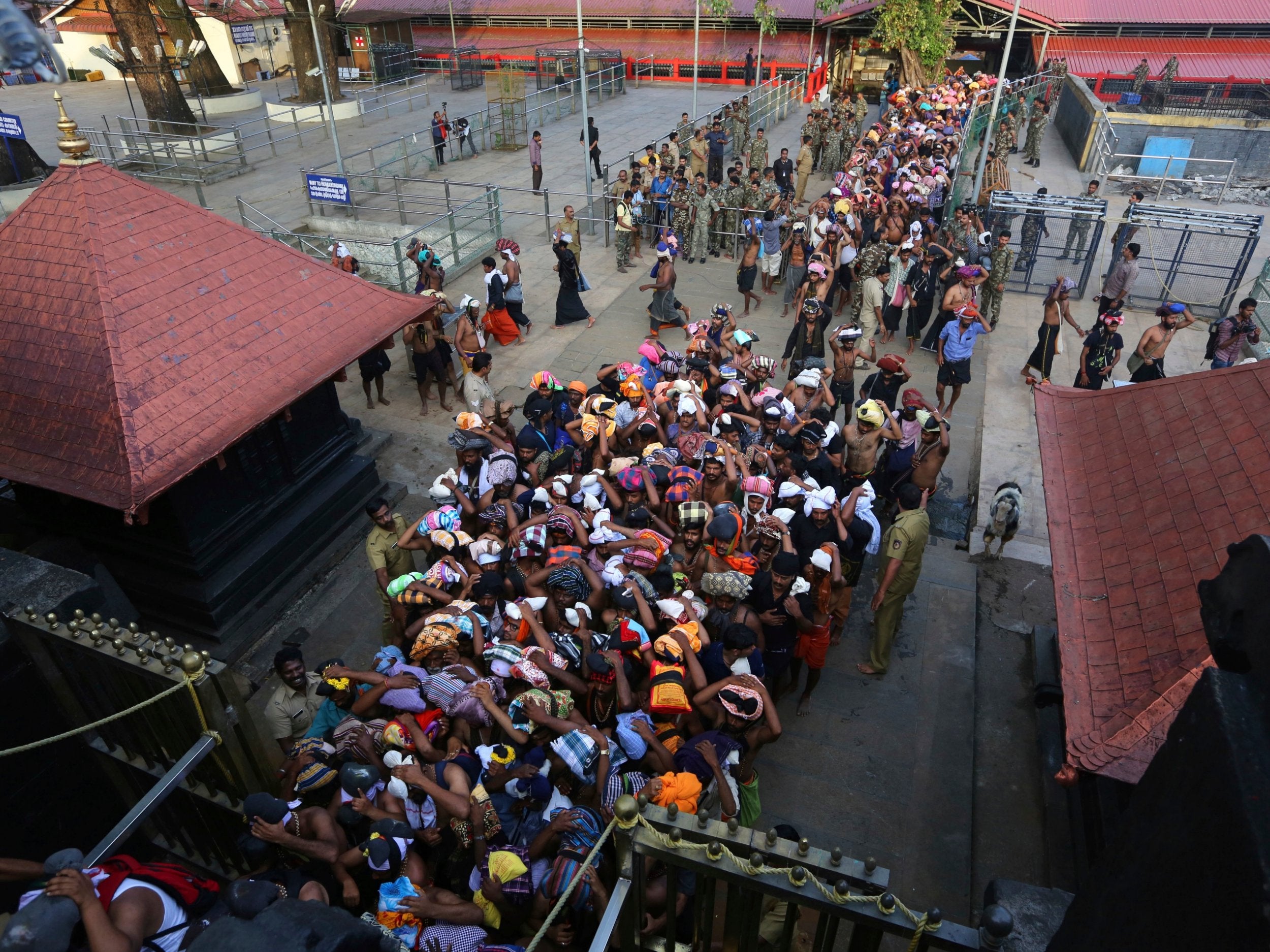 Devotees at the Sabarimala temple