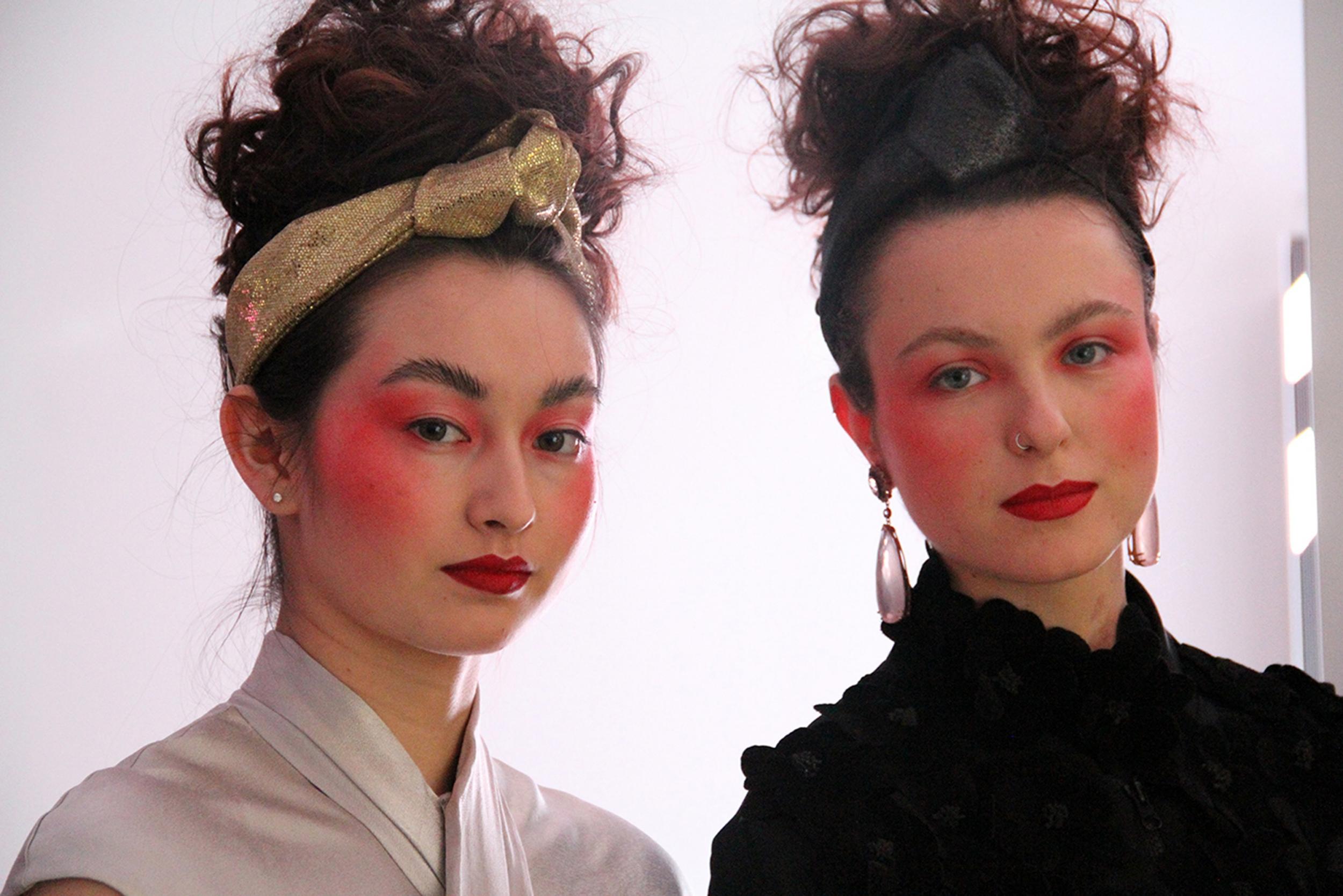 Models backstage at Lulu Guinness AW18