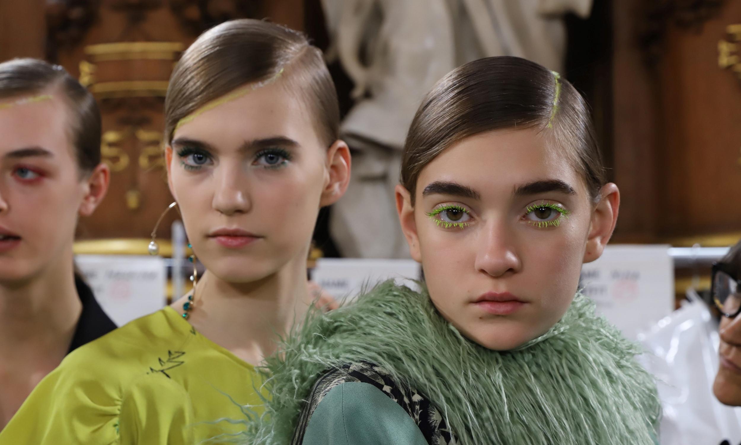 Models backstage at Dries Van Noten AW18