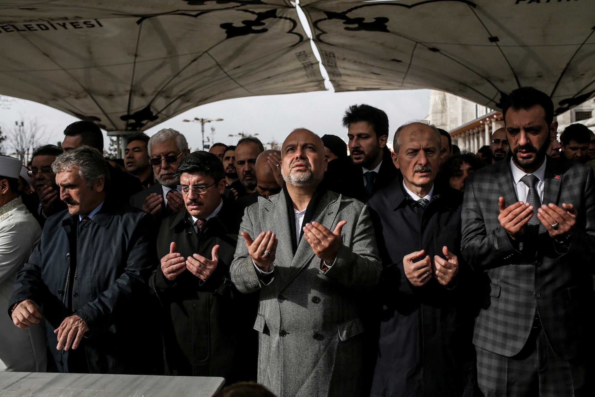 Hundreds of mourners gather in Istanbul last Friday for a traditional Muslim burial ceremony for Jamal Khashoggi, but without his body