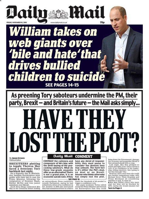 Daily Mail, November 16 2018