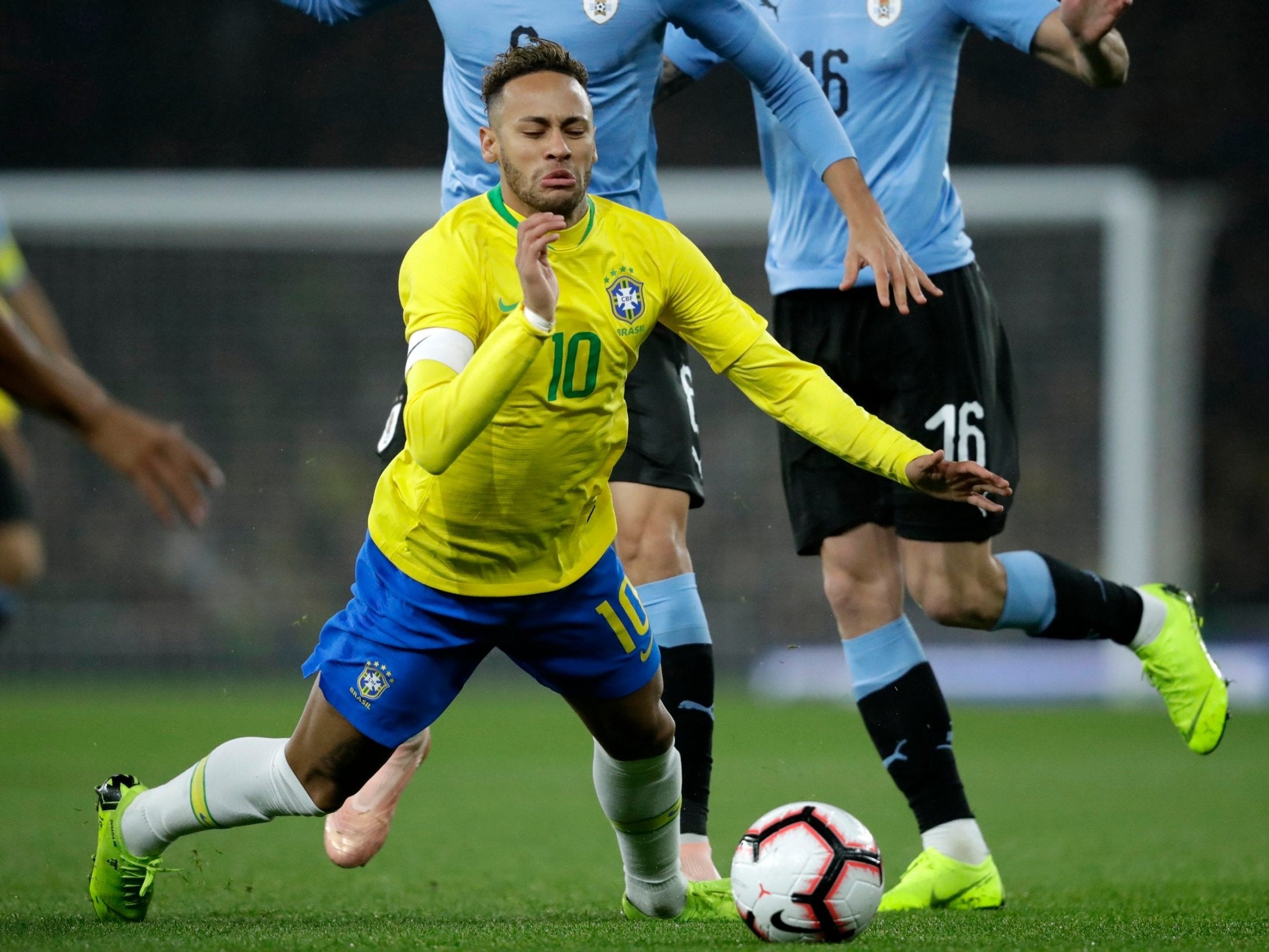 Neymar in action for Brazil