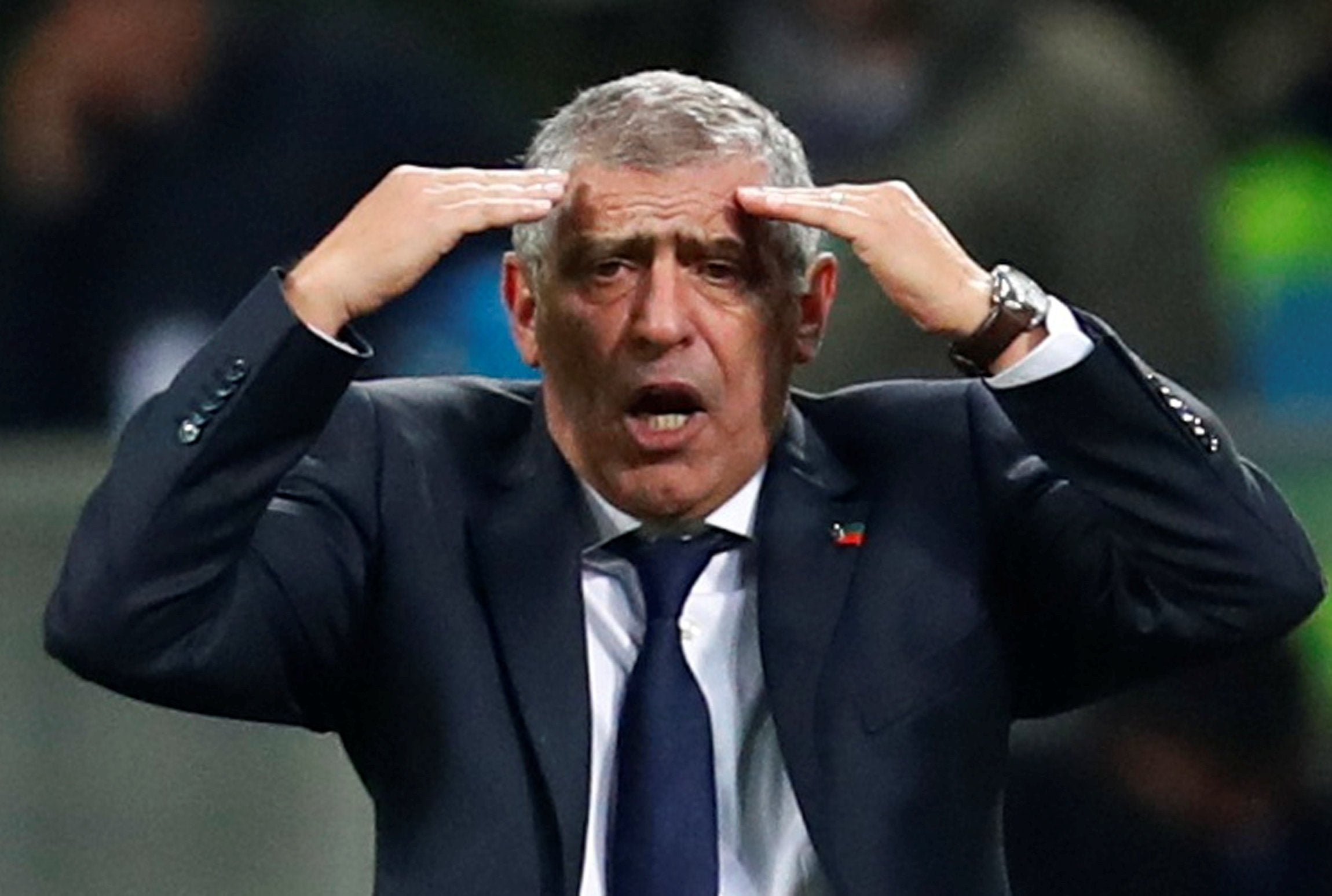 Portugal coach Fernando Santos cut a nervous figure as his side held out for the draw