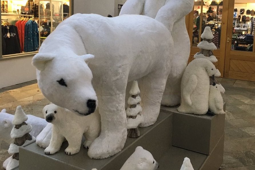 A Christmas display at a shopping centre in the Isle of Man