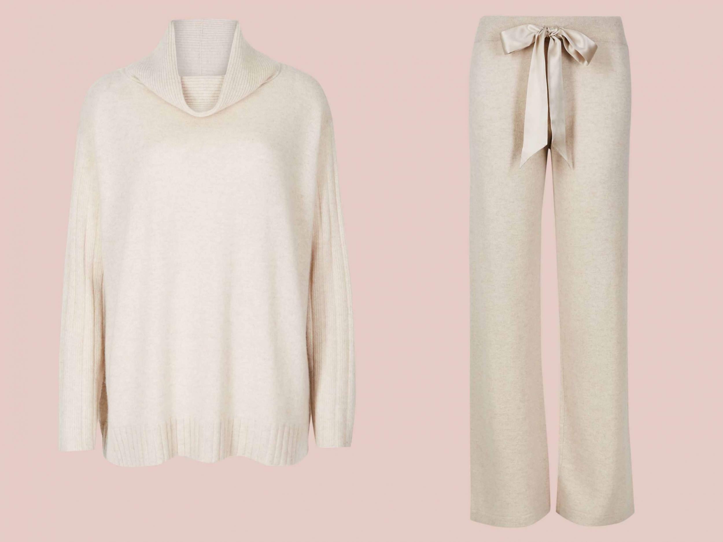 Rosie For Autograph, Pure Cashmere Long Sleeve Pyjama Top, £150 and Pyjama Bottoms, £99, Marks &amp; Spencer