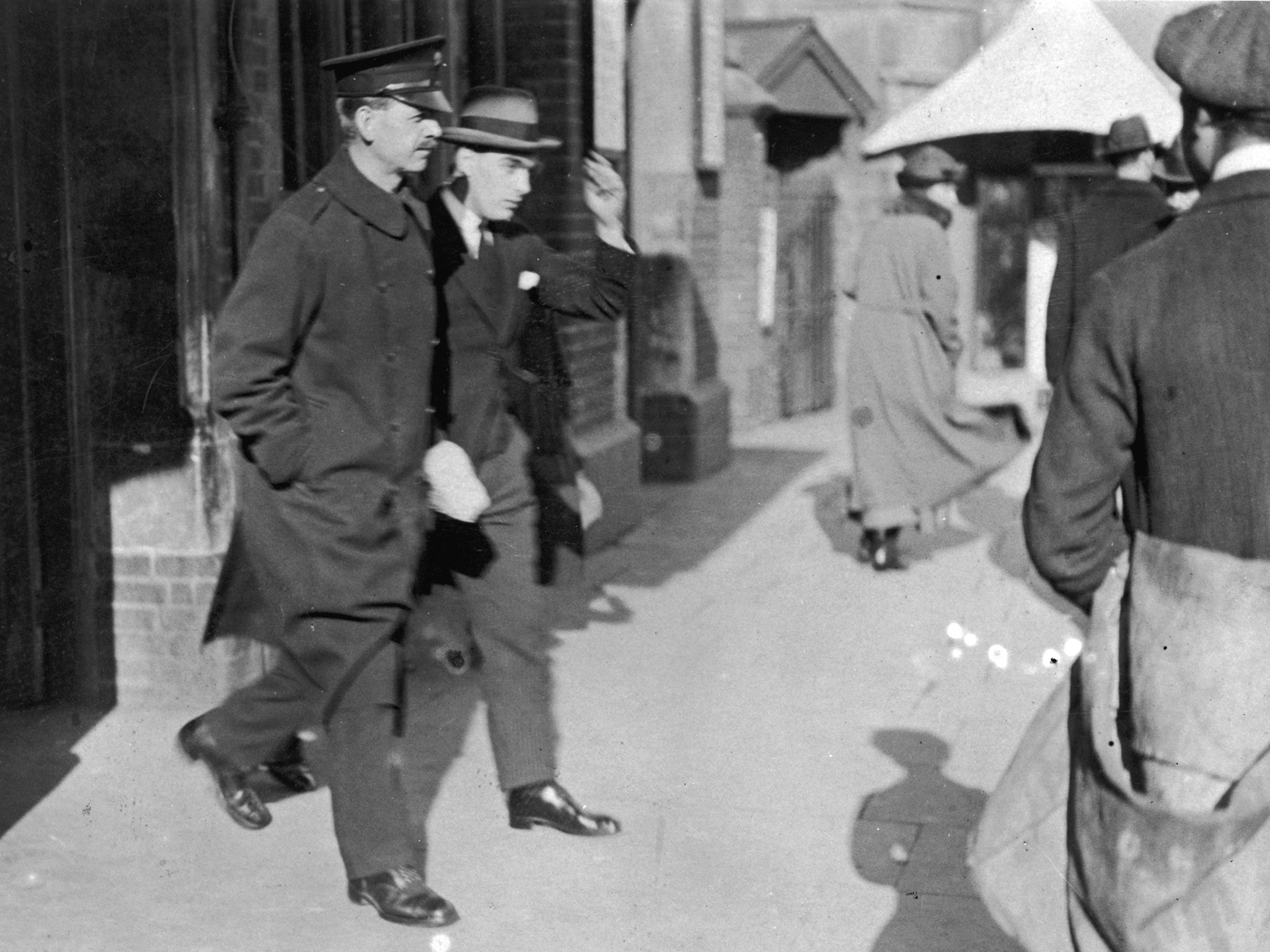 Freddy Bywaters at Ilford police station after his arrest