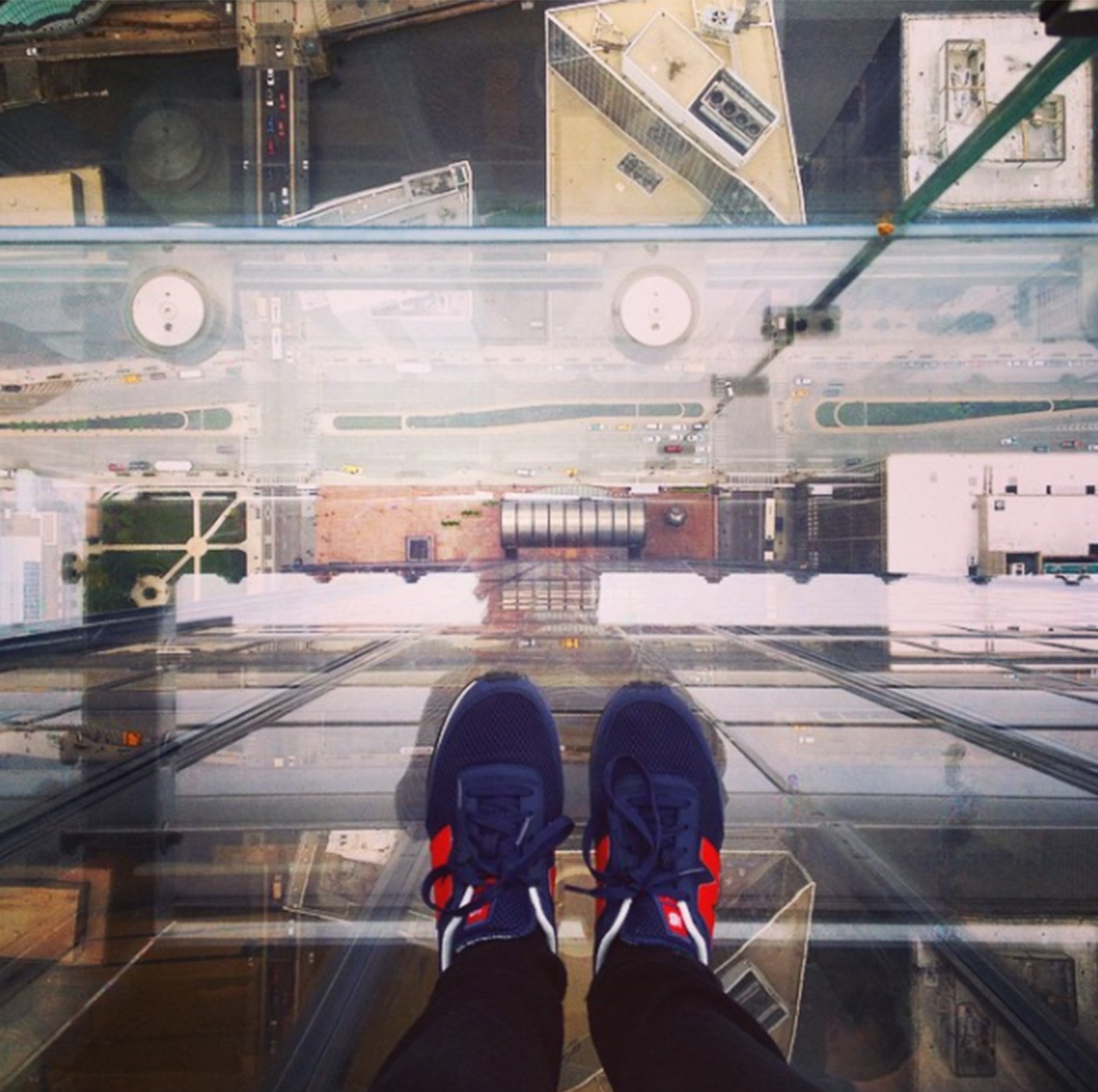 Looking down from the 103rd floor of the Willis Tower