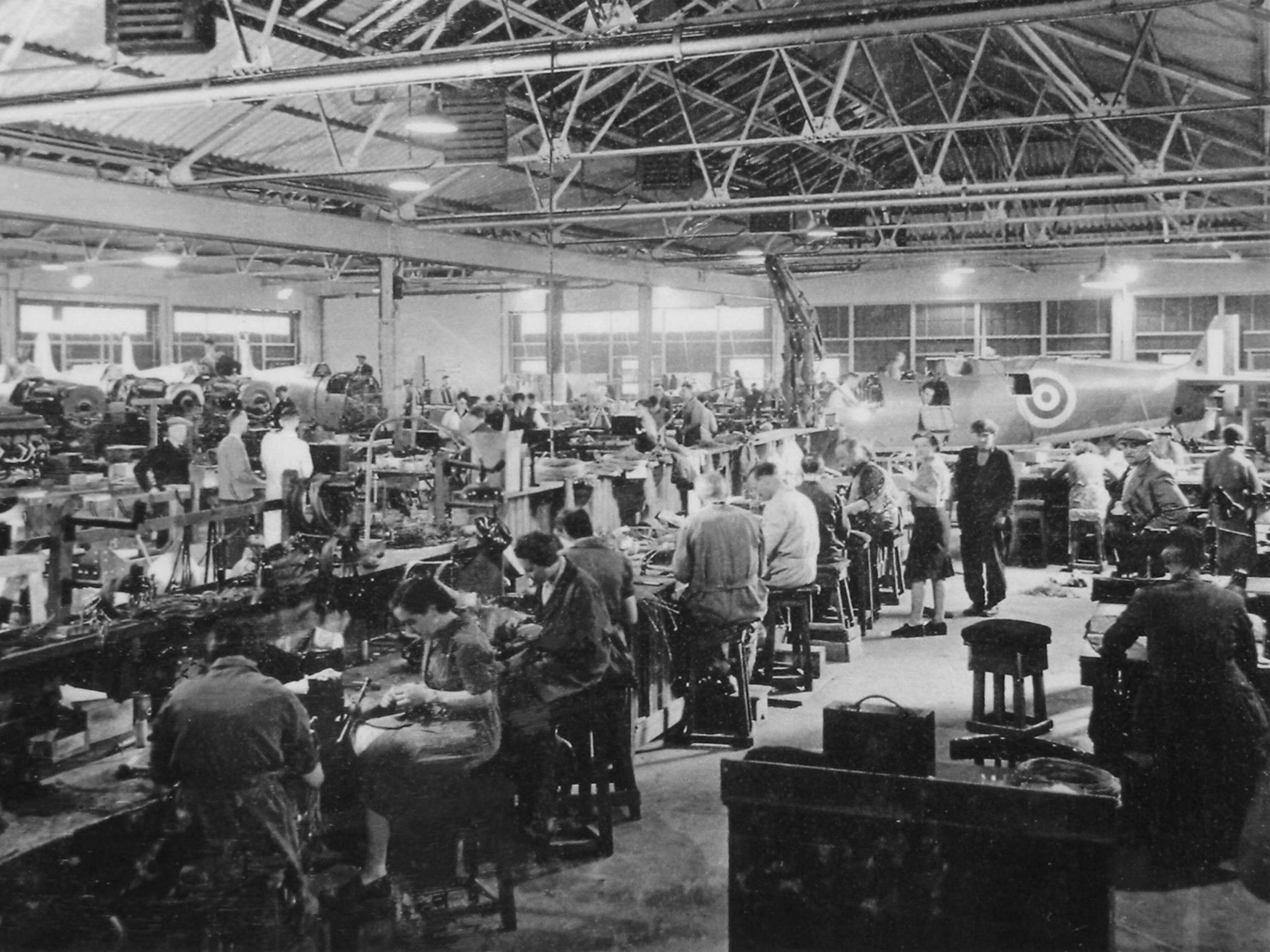 Inside Vincent’s Coachworks, Reading, where a predominantly female workforce produced Spitfires during the Second World War