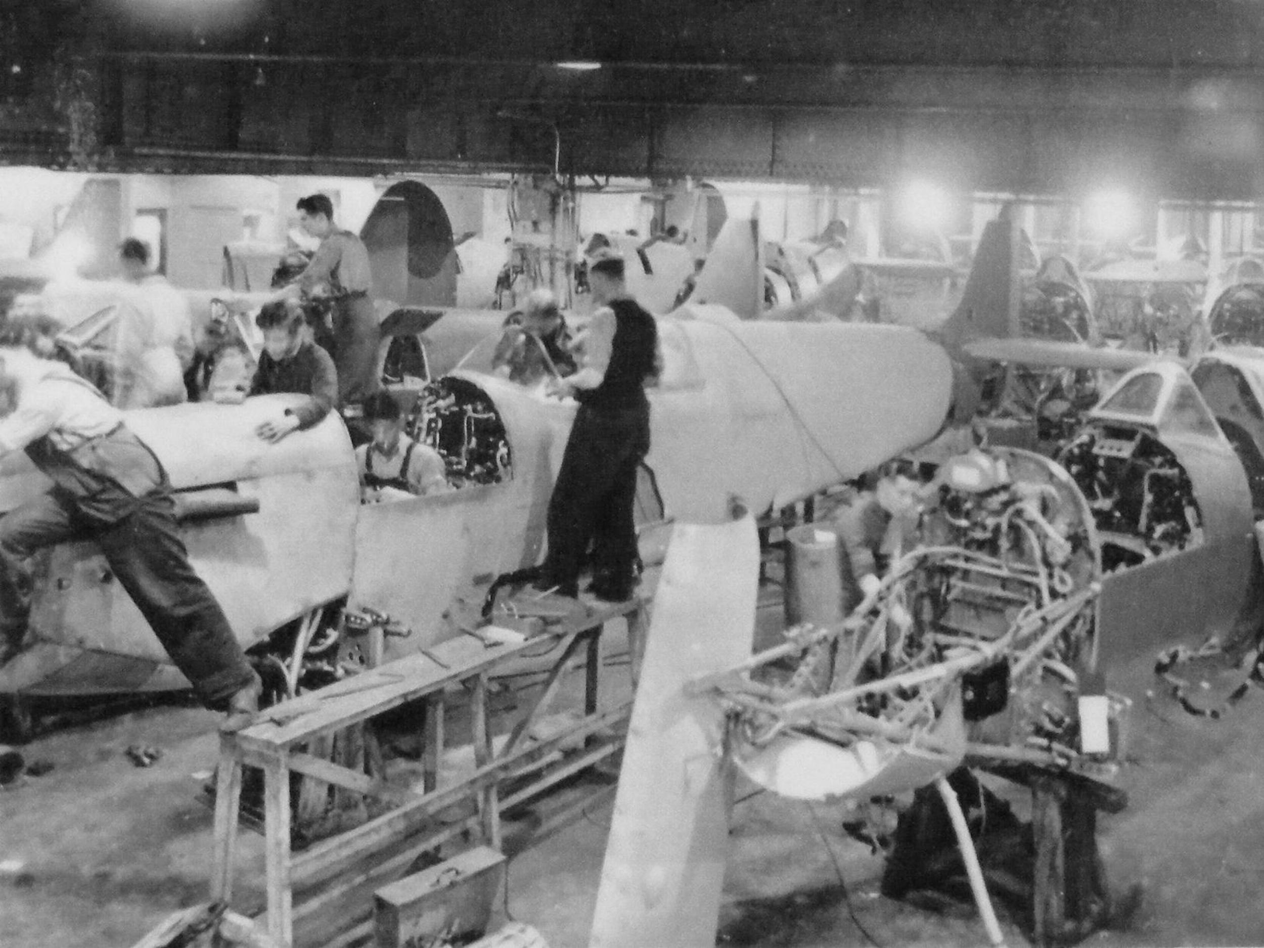 Spitfire fuselages under construction in Vincent’s garage