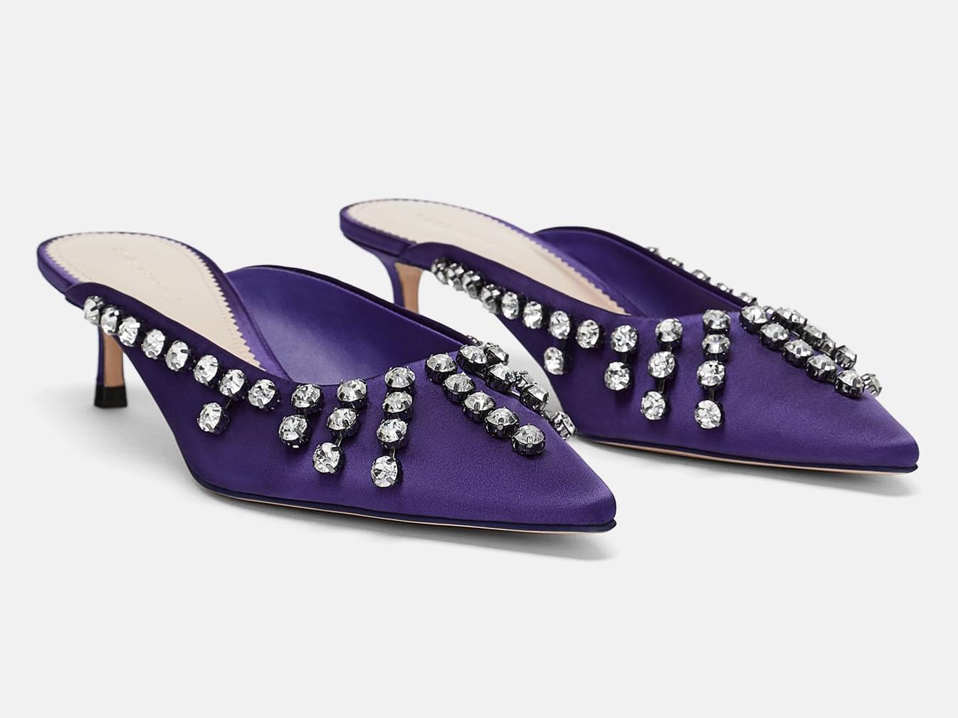 Bejewelled High Heel Mules, £69.99, Zara